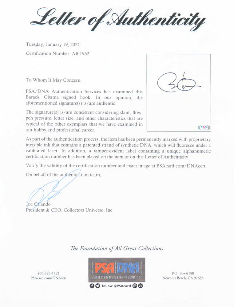 Barack Obama Signed "A Promised Land" Hard-Cover Book (PSA) at PristineAuction.com Barack Obama Signed "A Promised Land" Hard-Cover Book (PSA) at PristineAuction.com