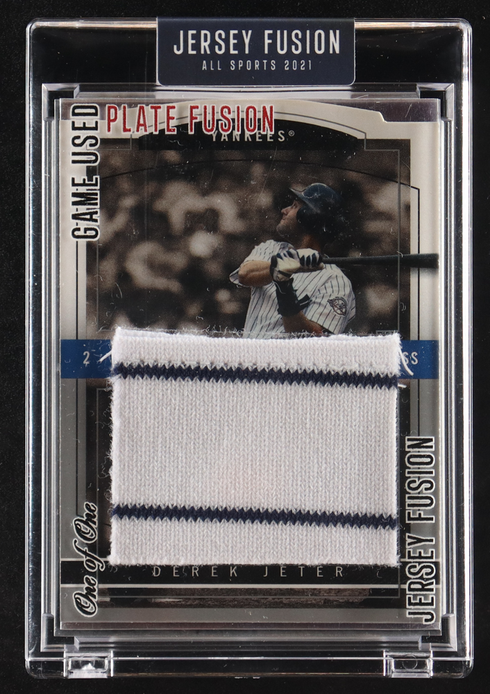 Derek Jeter 2021 Sportscards.com Jersey Fusion Game-Used Swatch #JFDJ06 #1/1 at PristineAuction.com Derek Jeter 2021 Sportscards.com Jersey Fusion Game-Used Swatch #JFDJ06 #1/1 at PristineAuction.com