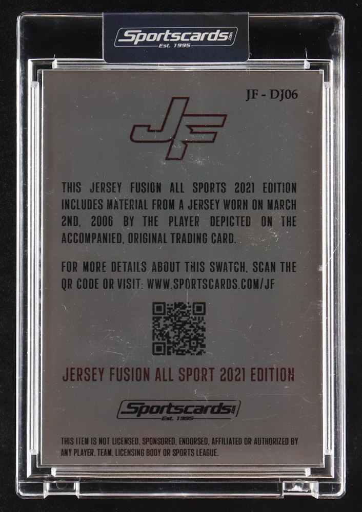 Derek Jeter 2021 Sportscards.com Jersey Fusion Game-Used Swatch #JFDJ06 #1/1 at PristineAuction.com Derek Jeter 2021 Sportscards.com Jersey Fusion Game-Used Swatch #JFDJ06 #1/1 at PristineAuction.com