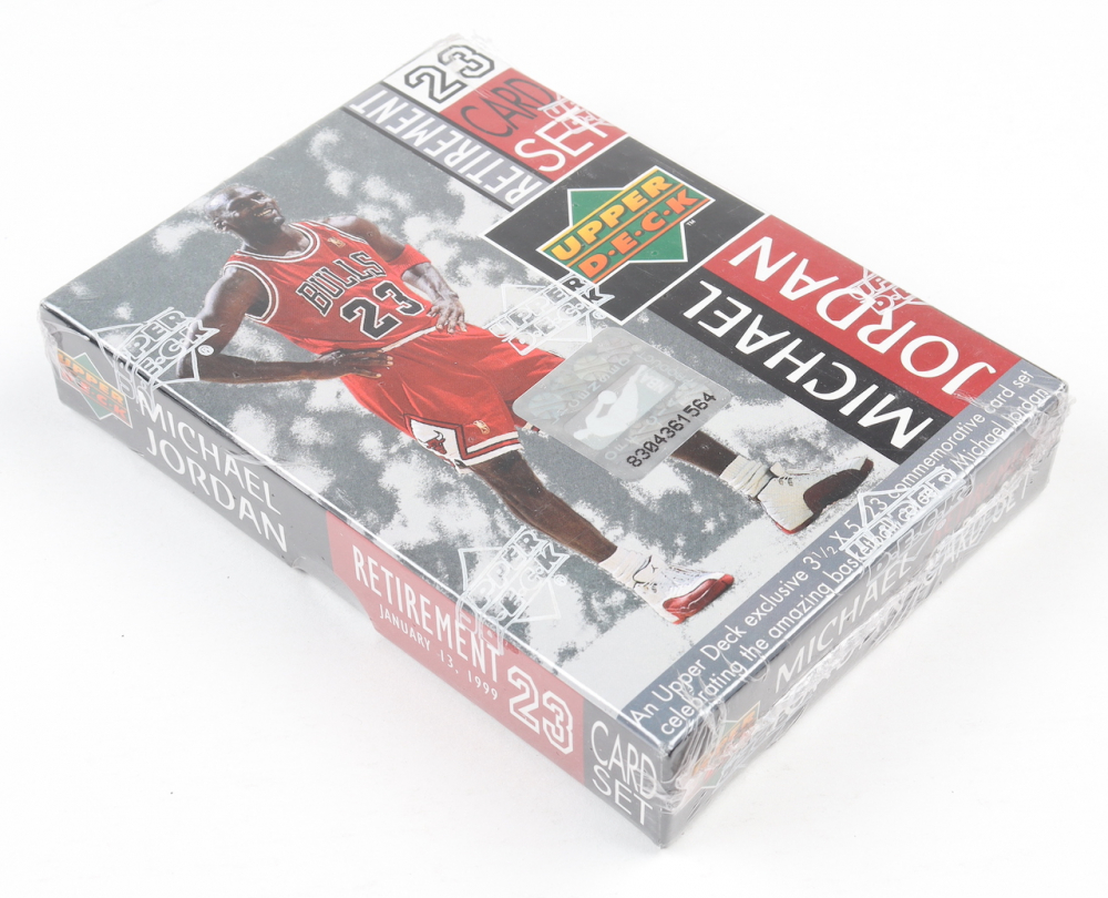 1999 Upper Deck Michael Jordan Retirement Basketball Complete Set of (23) Cards with Michael Jordan #1, Michael Jordan #2, Michael Jordan #3, Michael Jordan #4 at PristineAuction.com 1999 Upper Deck Michael Jordan Retirement Basketball Complete Set of (23) Cards with Michael Jordan #1, Michael Jordan #2, Michael Jordan #3, Michael Jordan #4 at PristineAuction.com