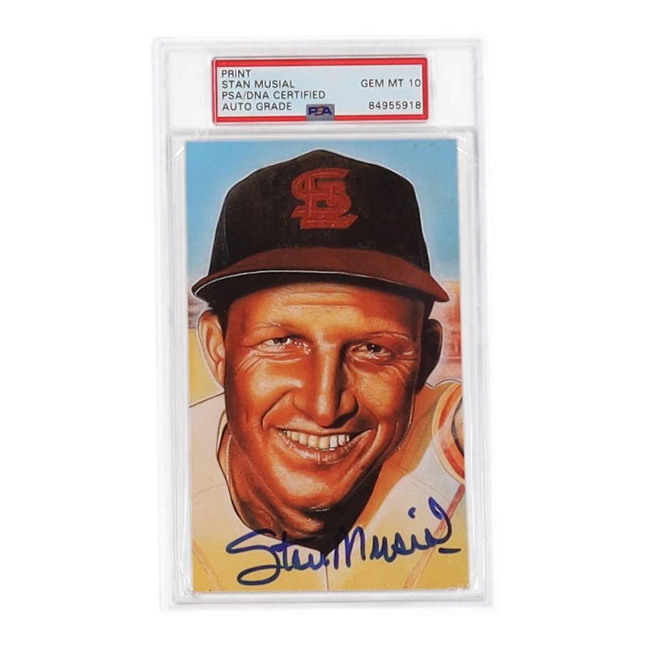 Stan Musial Signed Print (PSA | Autograph Graded 10) at PristineAuction.com Stan Musial Signed Print (PSA | Autograph Graded 10) at PristineAuction.com