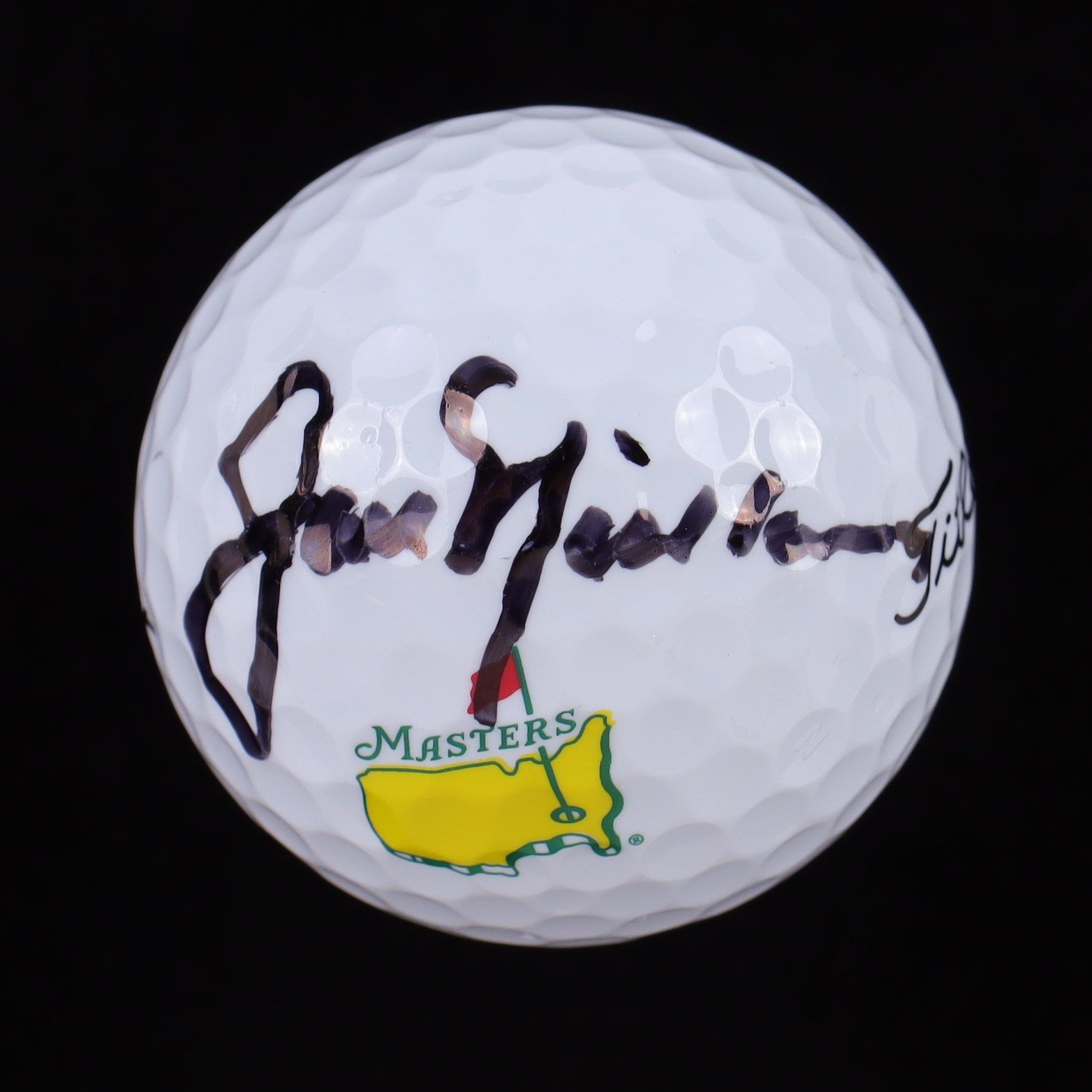 Jack Nicklaus Signed Golf Ball Masters Logo (JSA) at PristineAuction.com Jack Nicklaus Signed Golf Ball Masters Logo (JSA) at PristineAuction.com