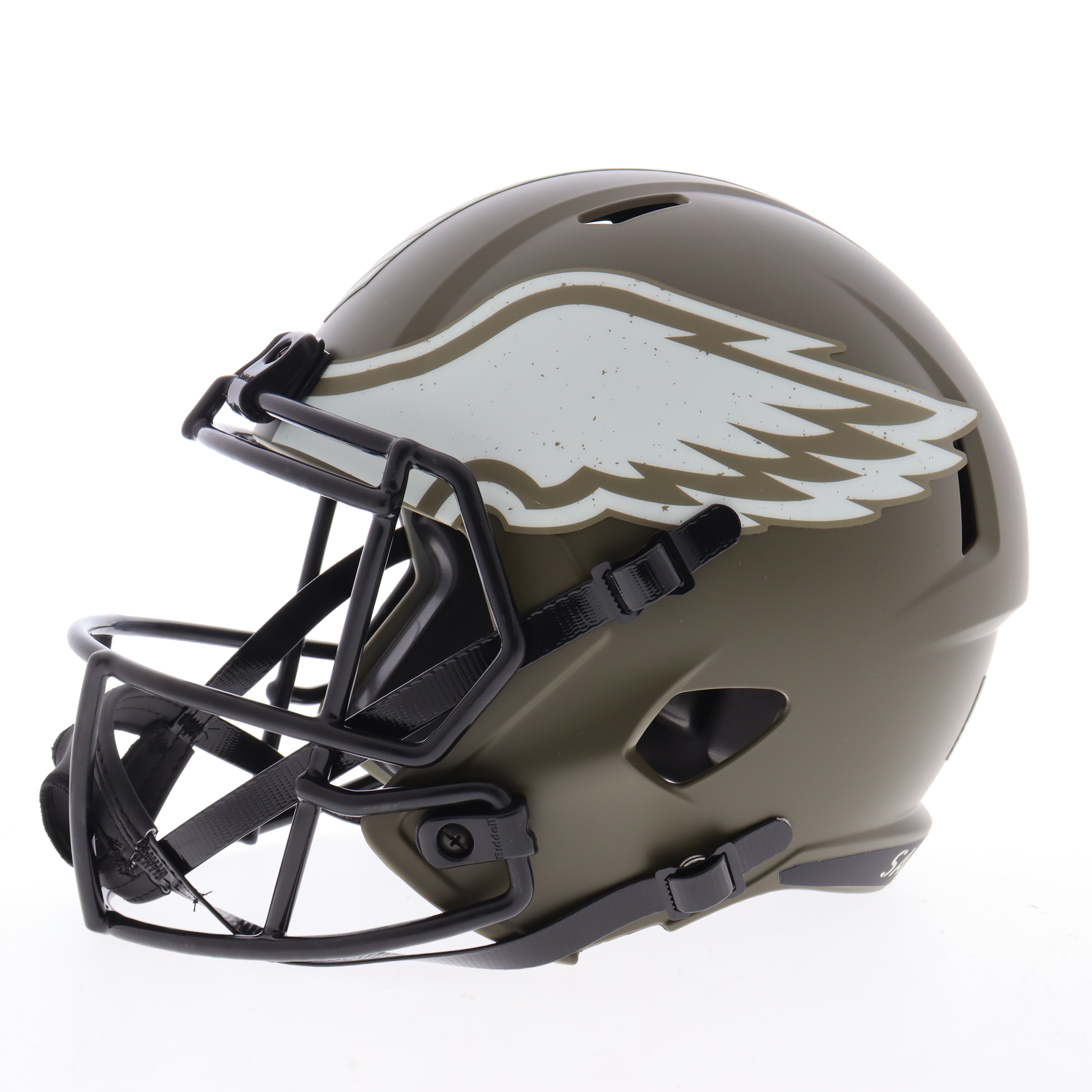 DeVonta Smith Signed Eagles Full-Size Salute to Service Alternate Speed Helmet (Fanatics) at PristineAuction.com DeVonta Smith Signed Eagles Full-Size Salute to Service Alternate Speed Helmet (Fanatics) at PristineAuction.com