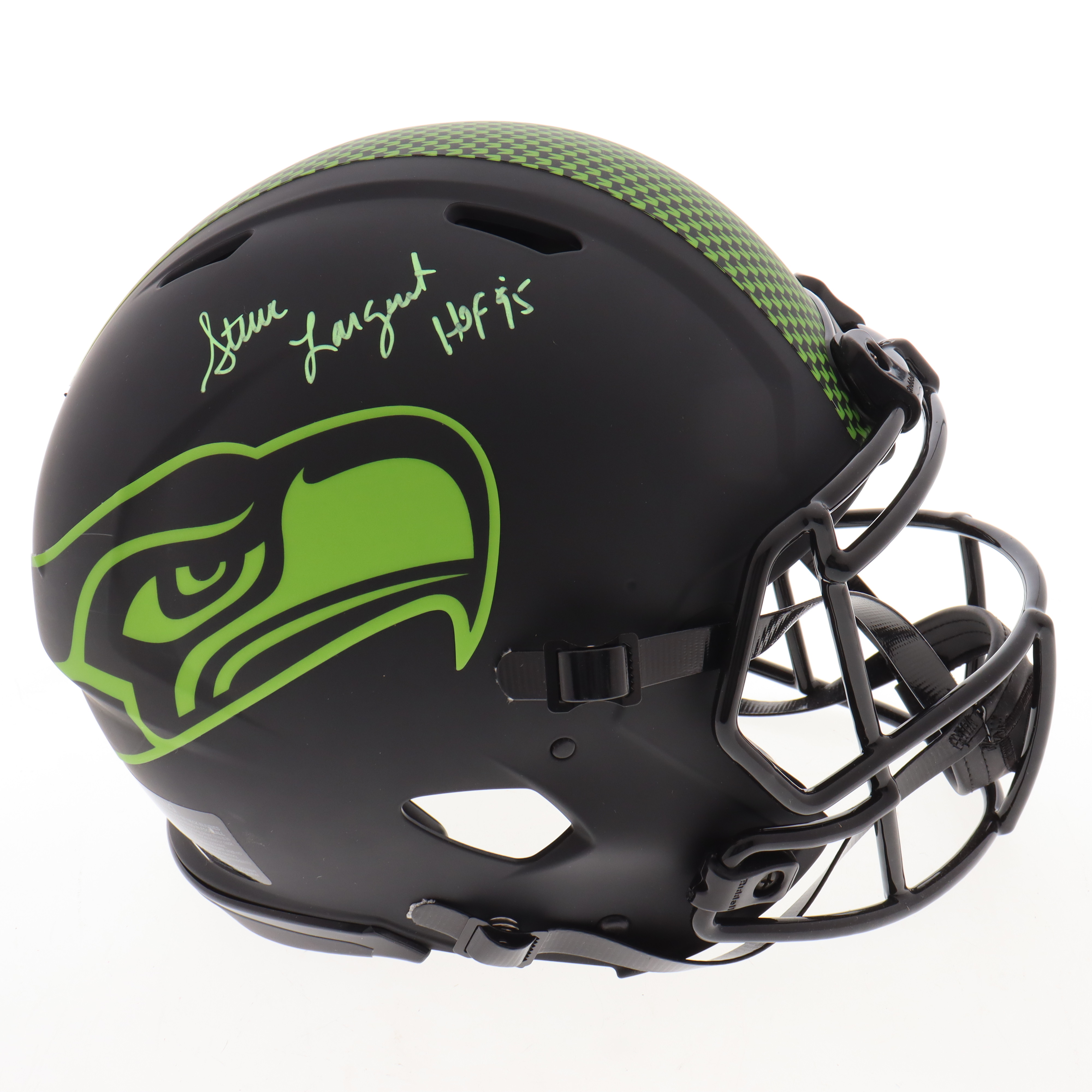 Steve Largent Signed Seahawks Full-Size Authentic On-Field Eclipse Alternate Speed Helmet (Beckett) at PristineAuction.com Steve Largent Signed Seahawks Full-Size Authentic On-Field Eclipse Alternate Speed Helmet (Beckett) at PristineAuction.com
