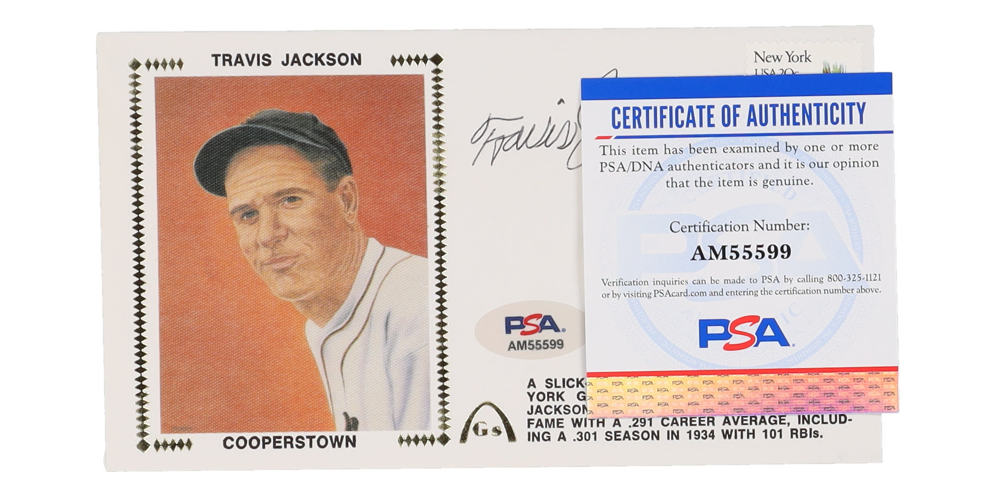 Travis Jackson Signed 1982 FDC Envelope (PSA) at PristineAuction.com Travis Jackson Signed 1982 FDC Envelope (PSA) at PristineAuction.com