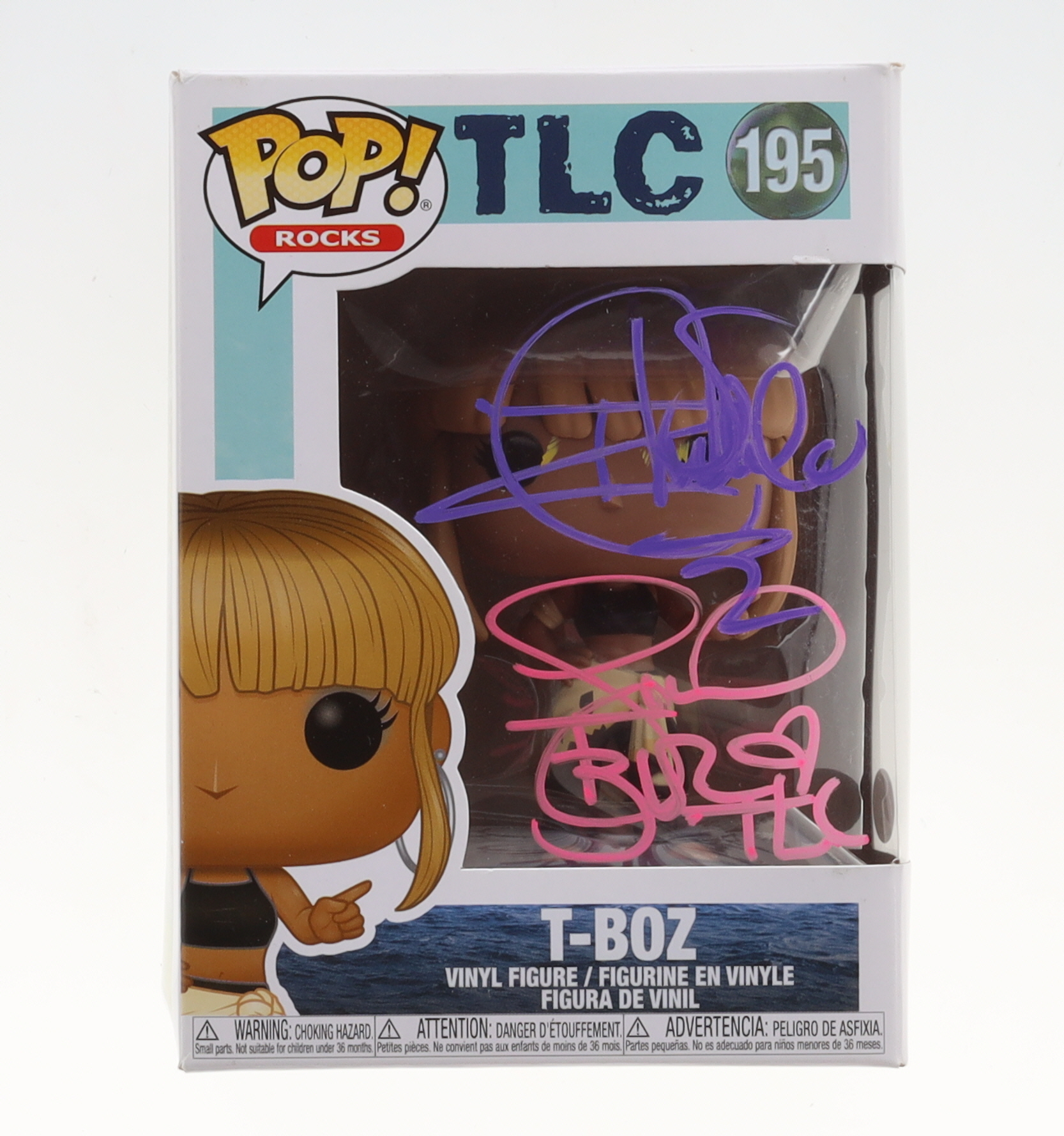 Tionne Watkins & Rozonda Thomas Signed "TLC" #195 T-Boz Funko Pop! Vinyl Figure Inscribed "TLC" (JSA) at PristineAuction.com Tionne Watkins & Rozonda Thomas Signed "TLC" #195 T-Boz Funko Pop! Vinyl Figure Inscribed "TLC" (JSA) at PristineAuction.com