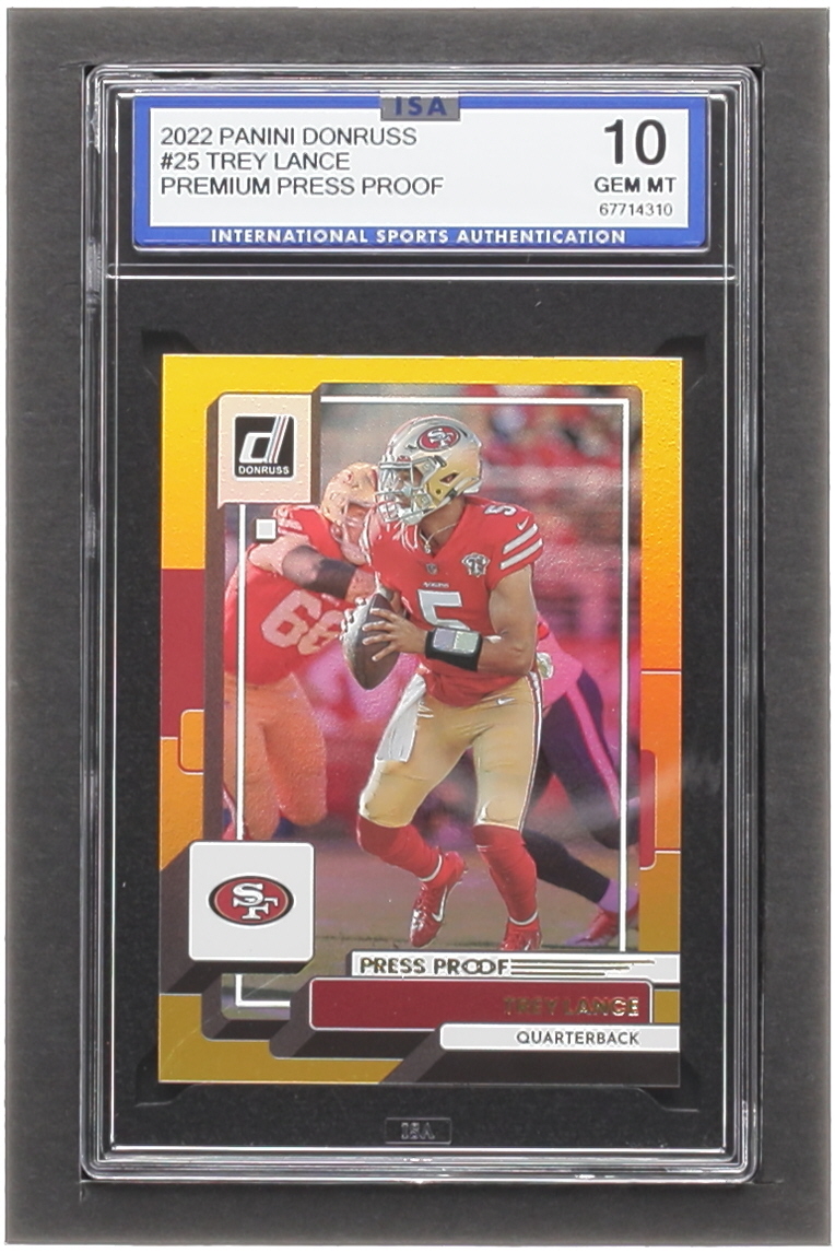 Trey Lance 2022 Donruss Press Proof Premium #25 (ISA 10) at PristineAuction.com Trey Lance 2022 Donruss Press Proof Premium #25 (ISA 10) at PristineAuction.com