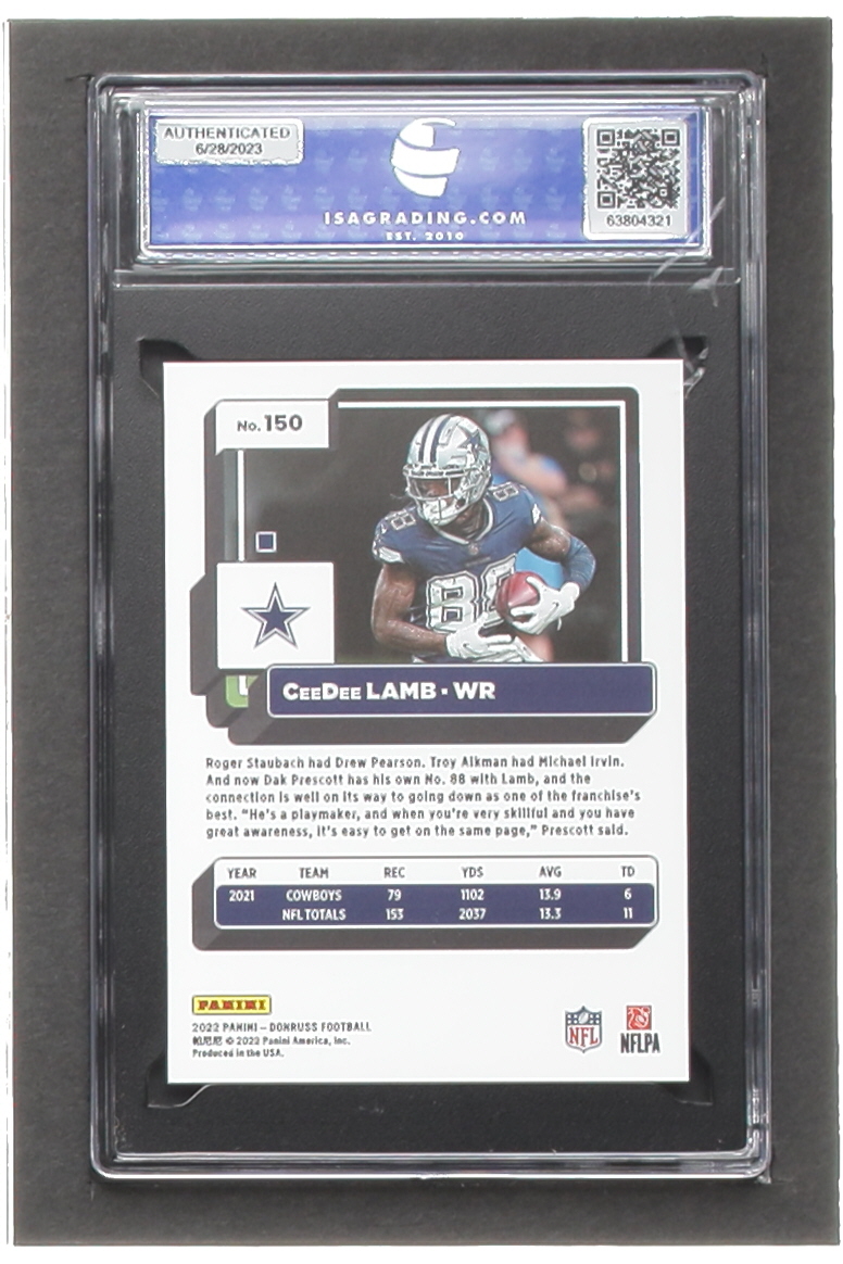 CeeDee Lamb 2022 Donruss Press Proof Premium #150 (ISA 10) at PristineAuction.com CeeDee Lamb 2022 Donruss Press Proof Premium #150 (ISA 10) at PristineAuction.com