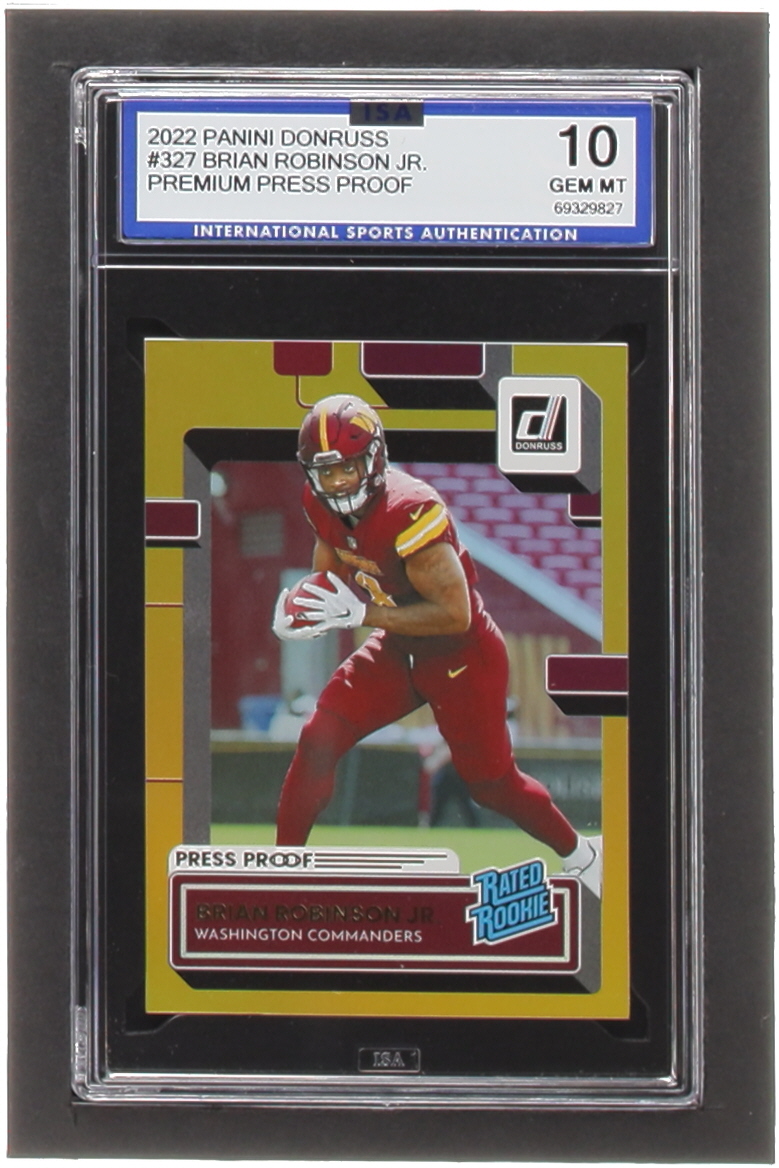 Brian Robinson Jr. 2022 Donruss Press Proof Premium #327 RR RC (ISA 10) at PristineAuction.com Brian Robinson Jr. 2022 Donruss Press Proof Premium #327 RR RC (ISA 10) at PristineAuction.com