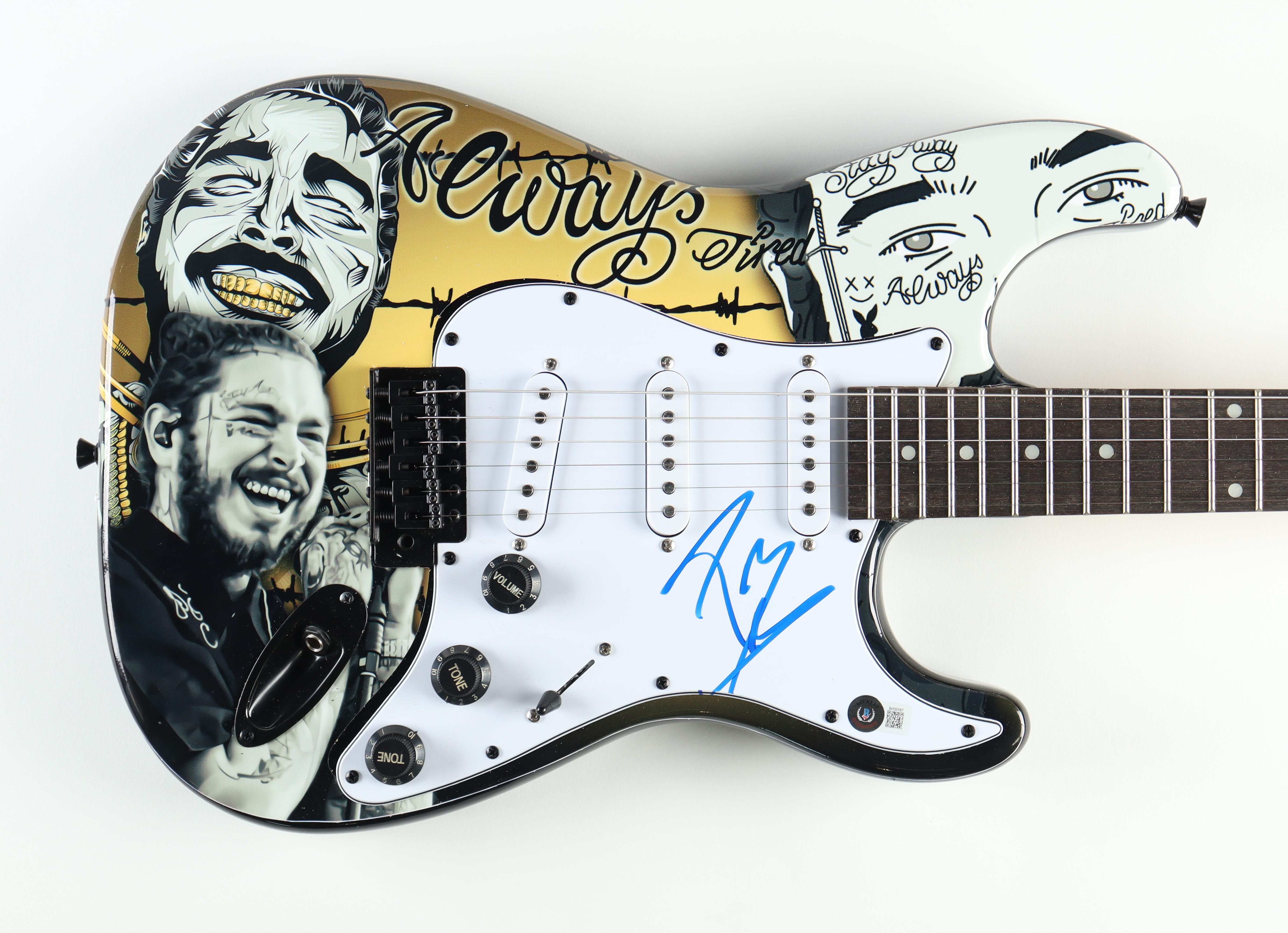 Post Malone Signed Custom Electric Guitar (Beckett) at PristineAuction.com Post Malone Signed Custom Electric Guitar (Beckett) at PristineAuction.com