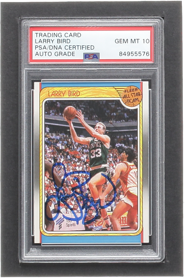 Larry Bird Signed 1988-89 Fleer #124 AS (PSA | Auto 10) at PristineAuction.com Larry Bird Signed 1988-89 Fleer #124 AS (PSA | Auto 10) at PristineAuction.com
