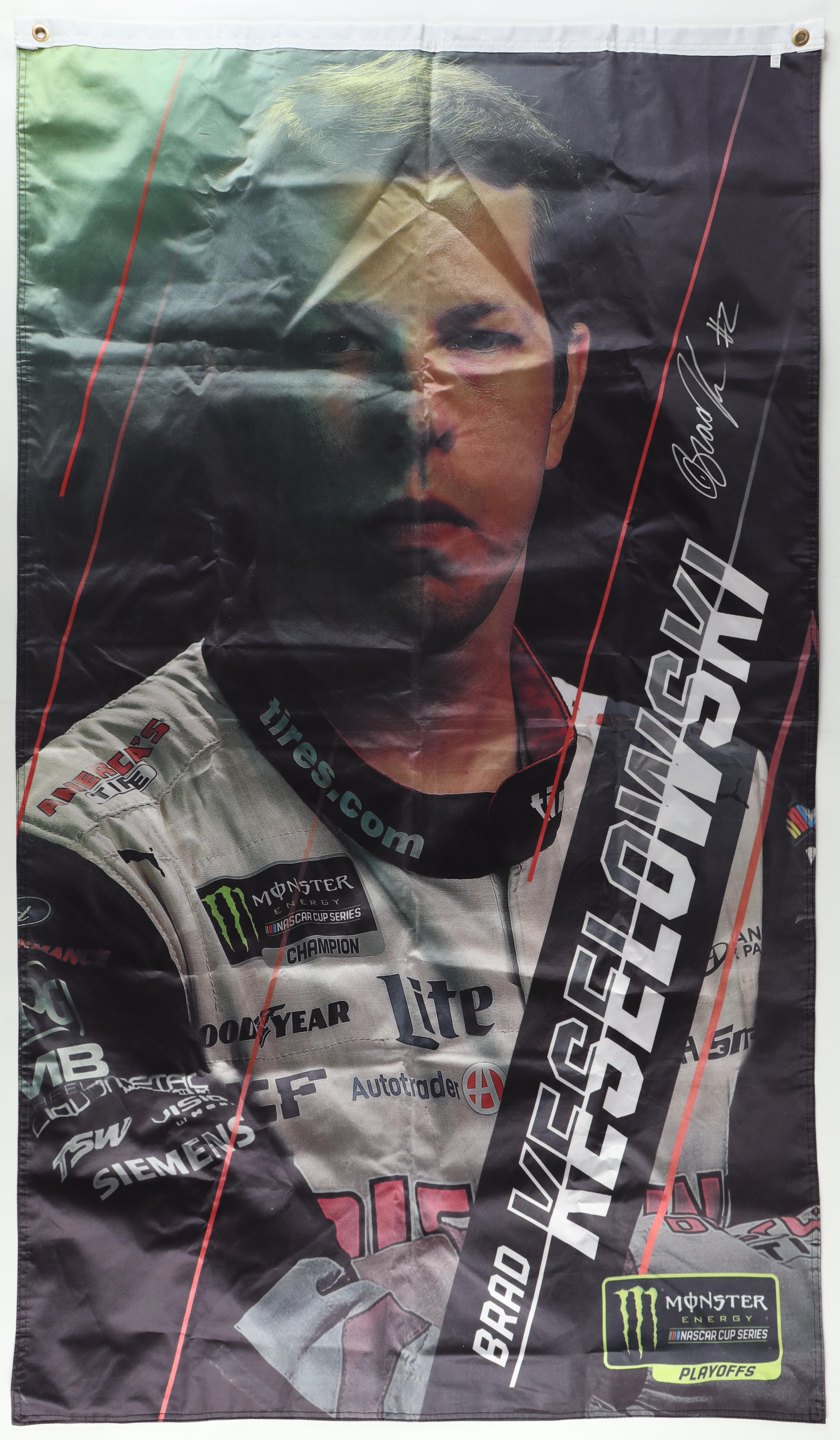 Brad Keselowski Signed 34x60 Track Used NASCAR Playoffs Advertising Banner (PA) at PristineAuction.com Brad Keselowski Signed 34x60 Track Used NASCAR Playoffs Advertising Banner (PA) at PristineAuction.com