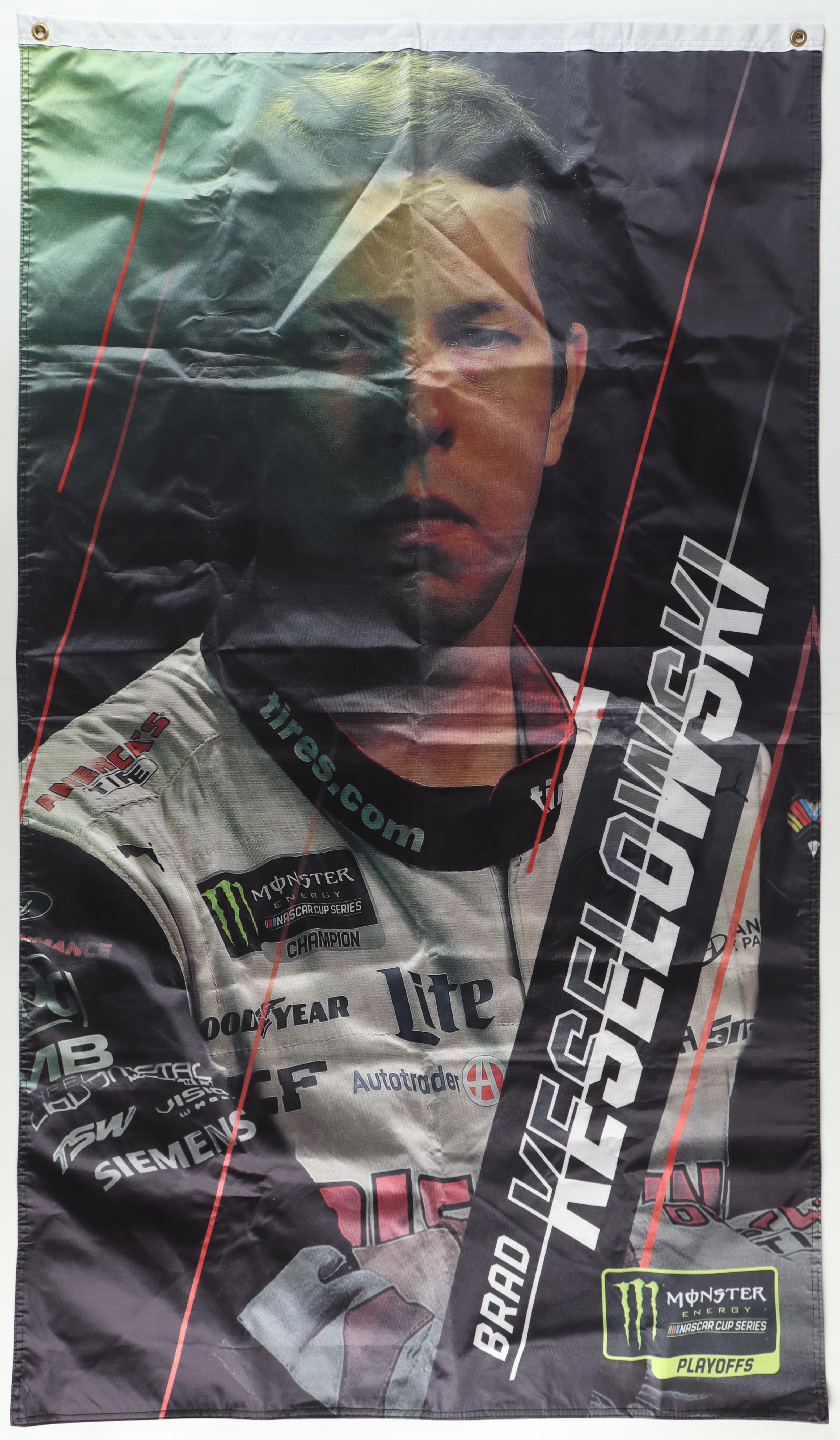 Brad Keselowski Signed 34x60 Track Used NASCAR Playoffs Advertising Banner (PA) at PristineAuction.com Brad Keselowski Signed 34x60 Track Used NASCAR Playoffs Advertising Banner (PA) at PristineAuction.com