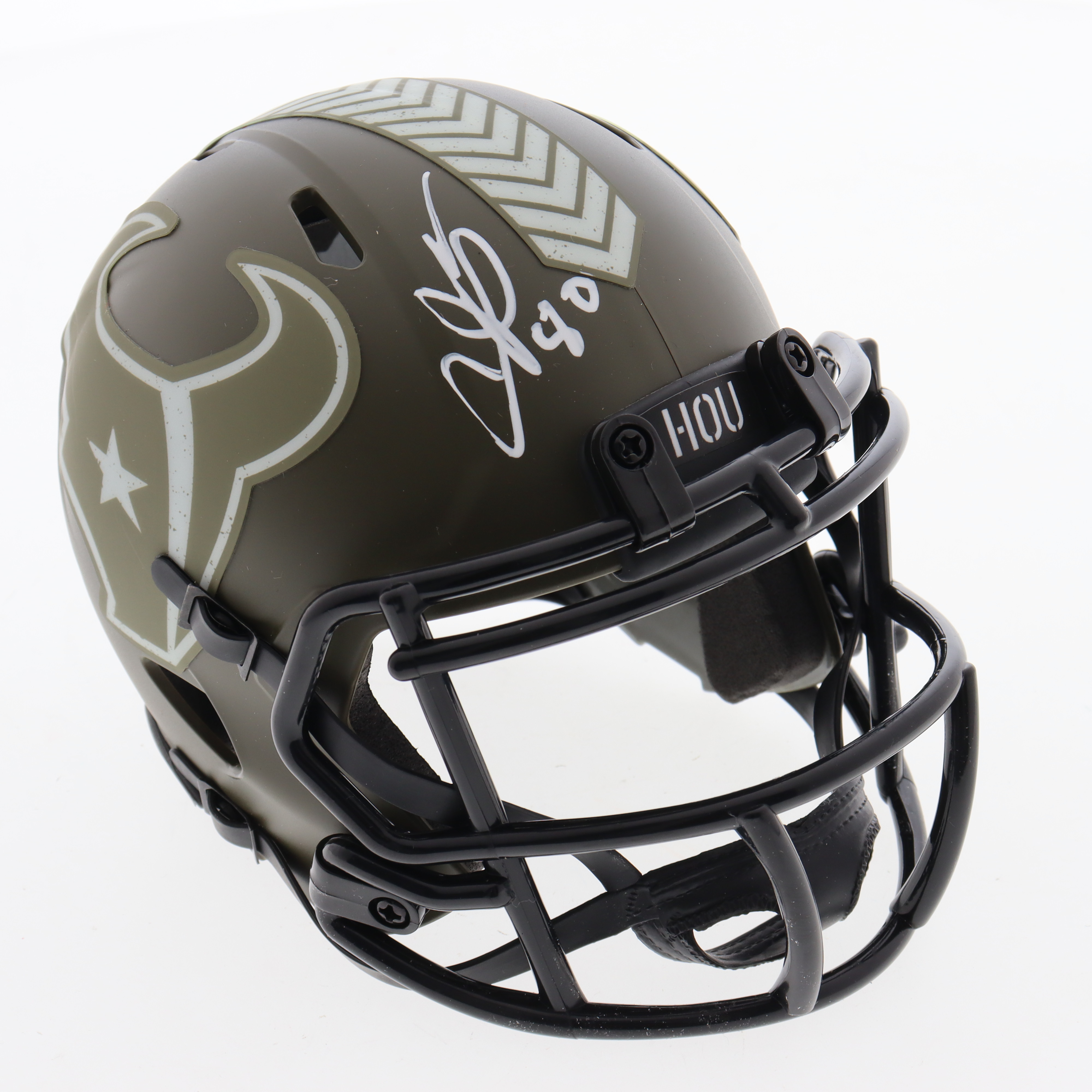 Andre Johnson Signed Texans Salute To Service Speed Mini Helmet (JSA) at PristineAuction.com Andre Johnson Signed Texans Salute To Service Speed Mini Helmet (JSA) at PristineAuction.com