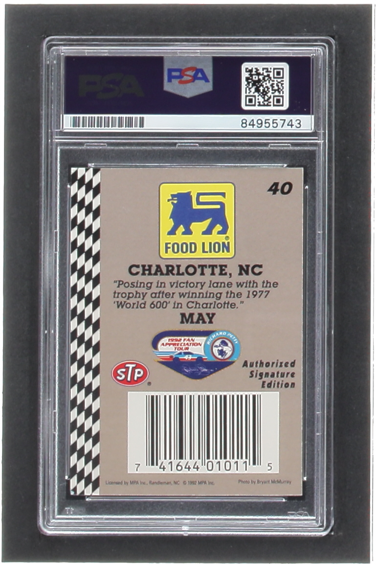 Richard Petty Signed 1992 Food Lion Richard Petty #40 1977 (PSA | Auto 10) at PristineAuction.com Richard Petty Signed 1992 Food Lion Richard Petty #40 1977 (PSA | Auto 10) at PristineAuction.com