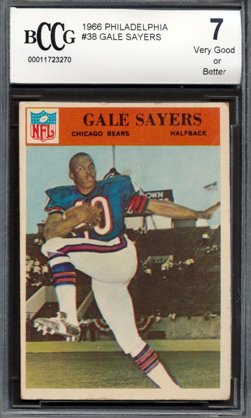 Gale Sayers 1966 Philadelphia #38 RC (BCCG 7) at PristineAuction.com Gale Sayers 1966 Philadelphia #38 RC (BCCG 7) at PristineAuction.com