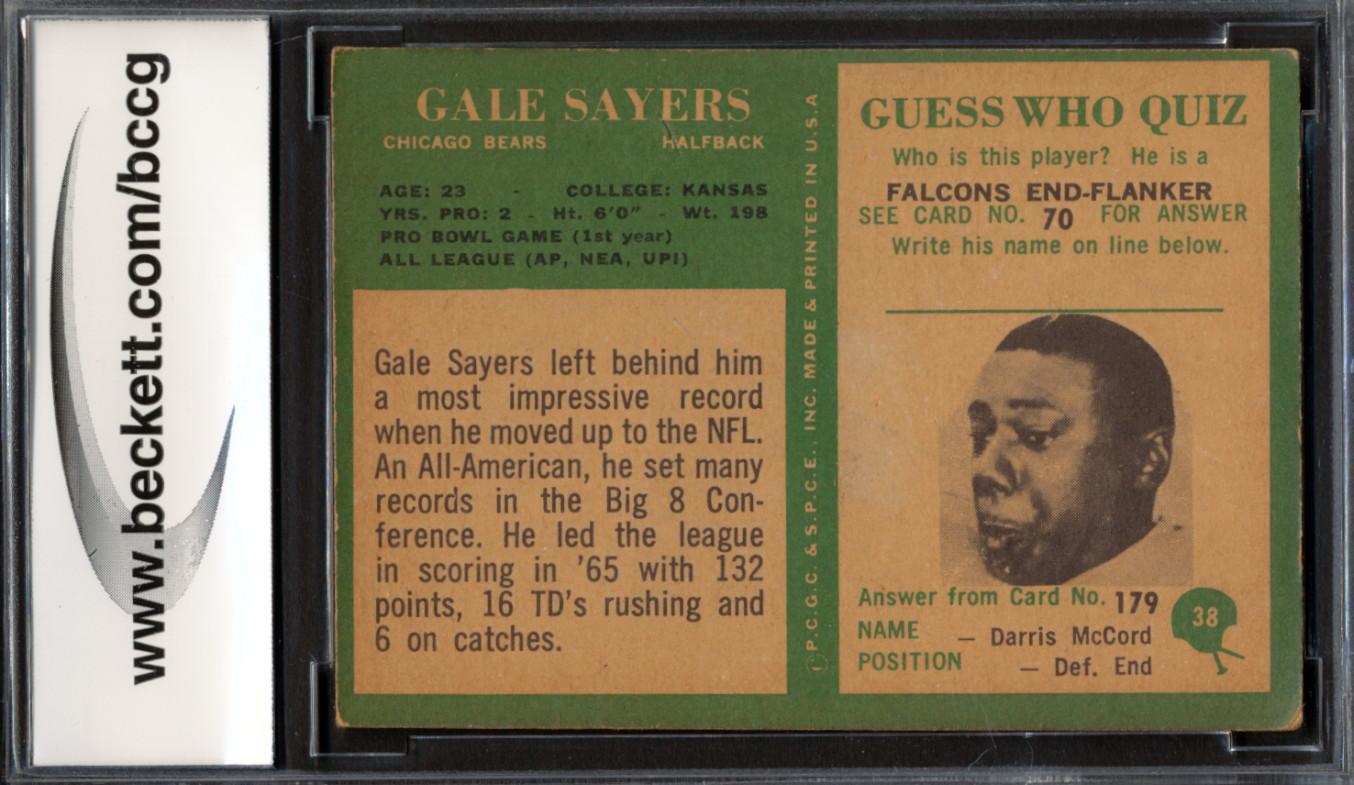 Gale Sayers 1966 Philadelphia #38 RC (BCCG 7) at PristineAuction.com Gale Sayers 1966 Philadelphia #38 RC (BCCG 7) at PristineAuction.com
