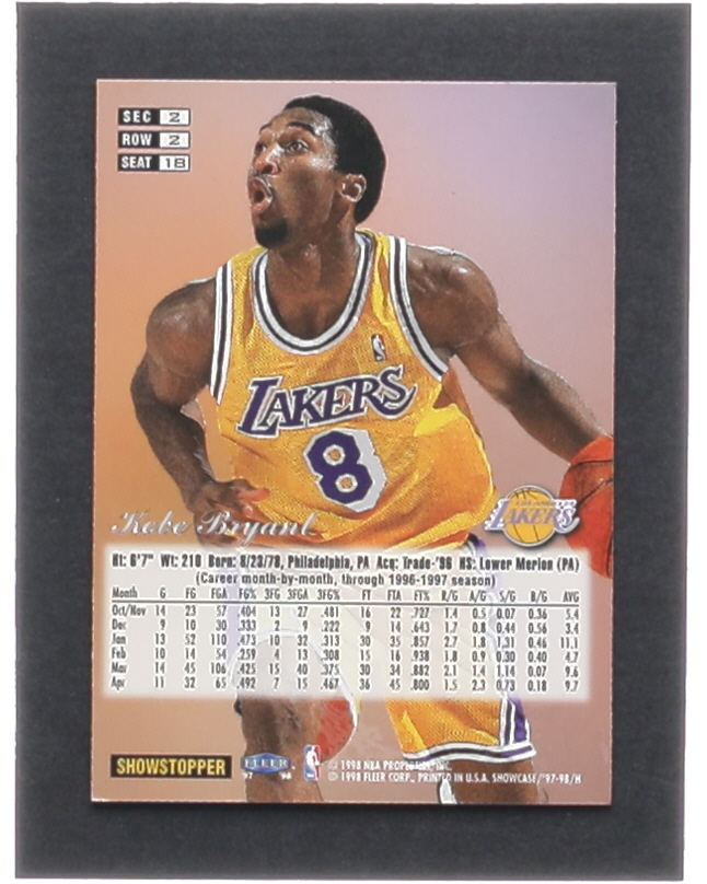 Kobe Bryant 1996-97 Flair Showcase Row 1 #31 RC at PristineAuction.com Kobe Bryant 1996-97 Flair Showcase Row 1 #31 RC at PristineAuction.com