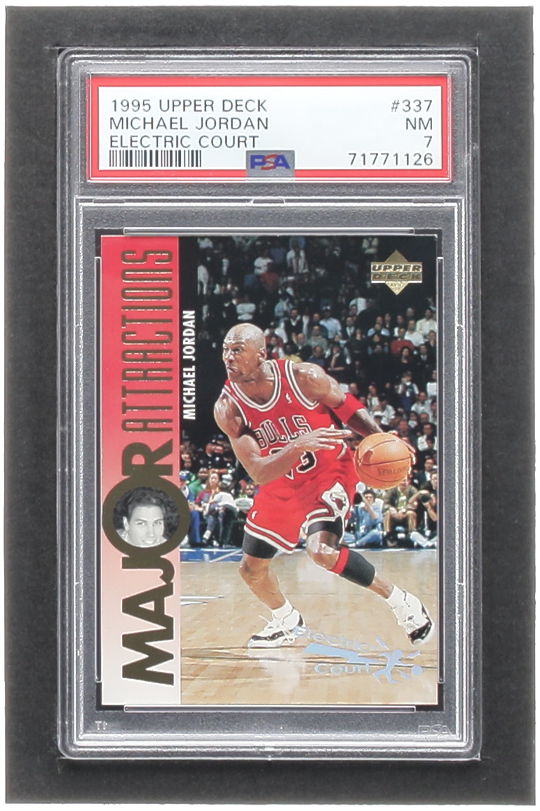 Michael Jordan 1995-96 Upper Deck Electric Court #337 David Hanson MA (PSA 7) at PristineAuction.com Michael Jordan 1995-96 Upper Deck Electric Court #337 David Hanson MA (PSA 7) at PristineAuction.com