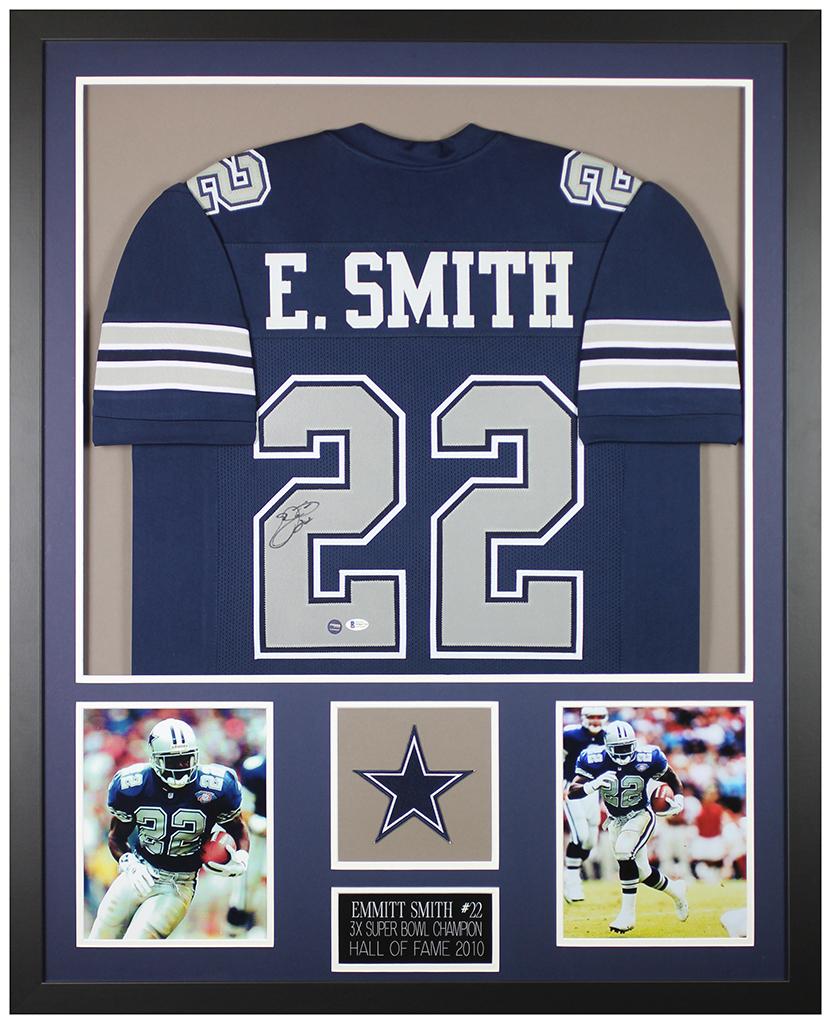 Emmitt Smith Signed Custom Framed Jersey Display (Beckett & Prova) at PristineAuction.com Emmitt Smith Signed Custom Framed Jersey Display (Beckett & Prova) at PristineAuction.com