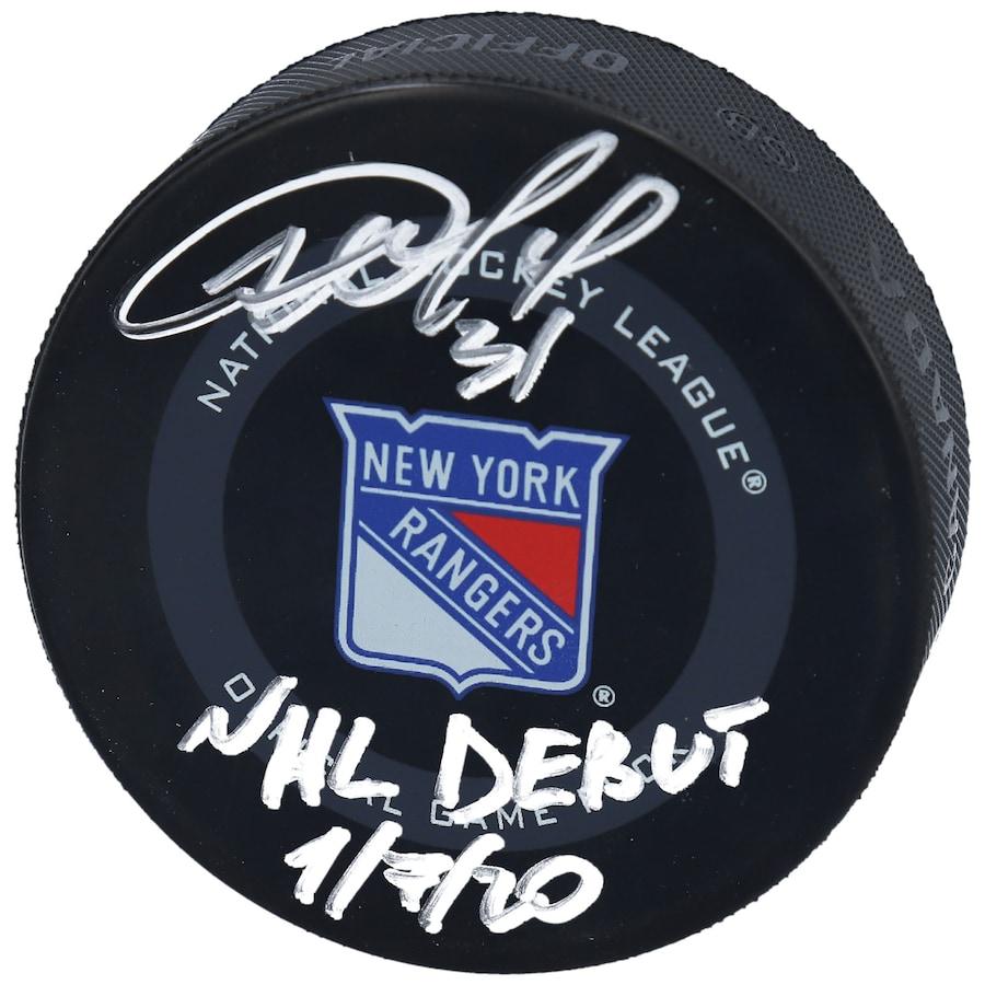Igor Shesterkin Signed Rangers Logo Hockey Puck Inscribed "NHL Debut 1 / 7 / 20" (Fanatics) at PristineAuction.com Igor Shesterkin Signed Rangers Logo Hockey Puck Inscribed "NHL Debut 1 / 7 / 20" (Fanatics) at PristineAuction.com