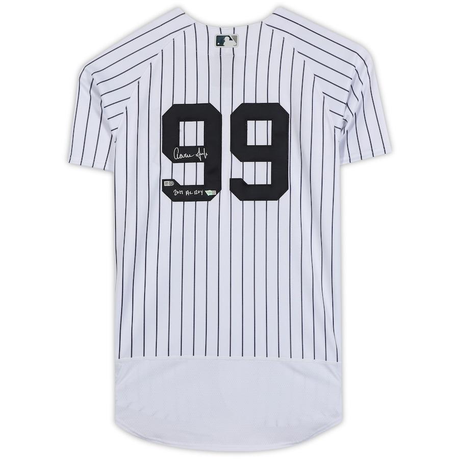 Aaron Judge Signed Yankees Majestic Jersey Inscribed "2017 AL ROY" (MLB & Fanatics) at PristineAuction.com Aaron Judge Signed Yankees Majestic Jersey Inscribed "2017 AL ROY" (MLB & Fanatics) at PristineAuction.com