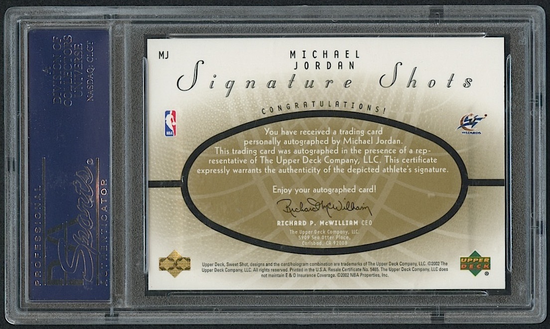 Michael Jordan 2002-03 Sweet Shot Signature Shots #MJ SP (PSA 10) at PristineAuction.com Michael Jordan 2002-03 Sweet Shot Signature Shots #MJ SP (PSA 10) at PristineAuction.com