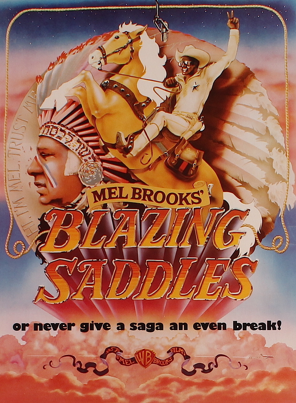 "Blazing Saddles" Original Vintage Warner Bros. Movie Poster at PristineAuction.com "Blazing Saddles" Original Vintage Warner Bros. Movie Poster at PristineAuction.com
