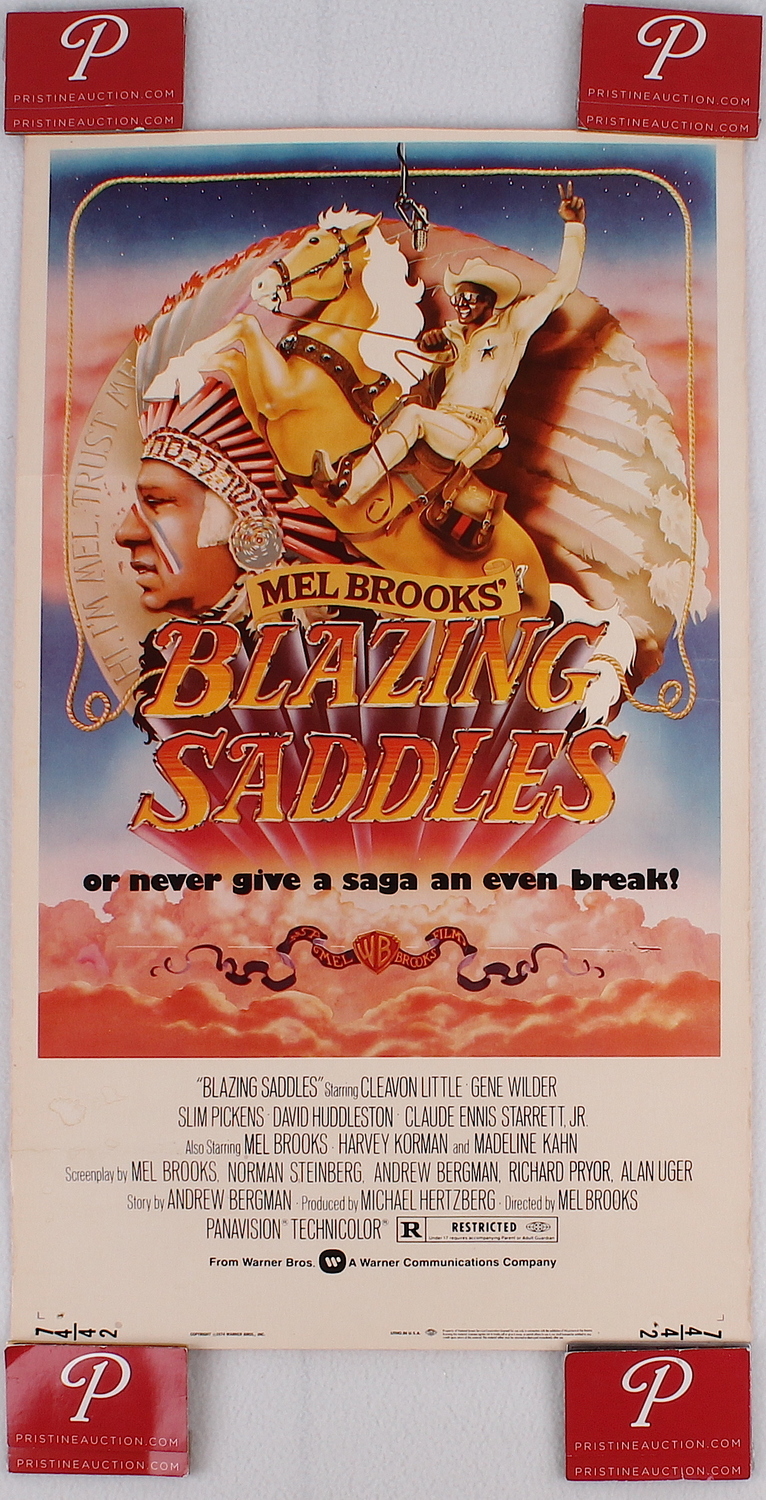"Blazing Saddles" Original Vintage Warner Bros. Movie Poster at PristineAuction.com "Blazing Saddles" Original Vintage Warner Bros. Movie Poster at PristineAuction.com