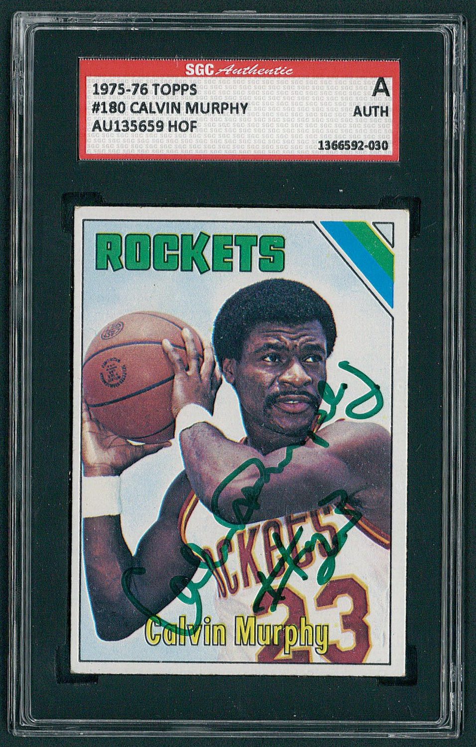 Calvin Murphy Signed 1975-76 Topps #180 (SGC Encapsulated) at PristineAuction.com Calvin Murphy Signed 1975-76 Topps #180 (SGC Encapsulated) at PristineAuction.com