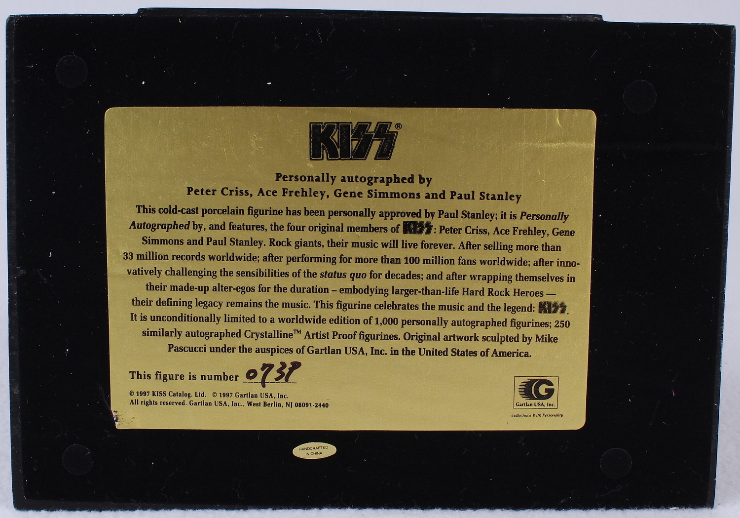 Kiss Band Figurine Signed By (4) With Gene Simmons, Paul Stanley, Peter Criss & Ace Freeley (Gartland COA) at PristineAuction.com Kiss Band Figurine Signed By (4) With Gene Simmons, Paul Stanley, Peter Criss & Ace Freeley (Gartland COA) at PristineAuction.com