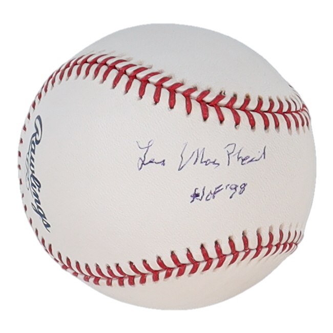Lee MacPhail Signed OML Baseball Inscribed "HOF '98" (JSA) at PristineAuction.com Lee MacPhail Signed OML Baseball Inscribed "HOF '98" (JSA) at PristineAuction.com