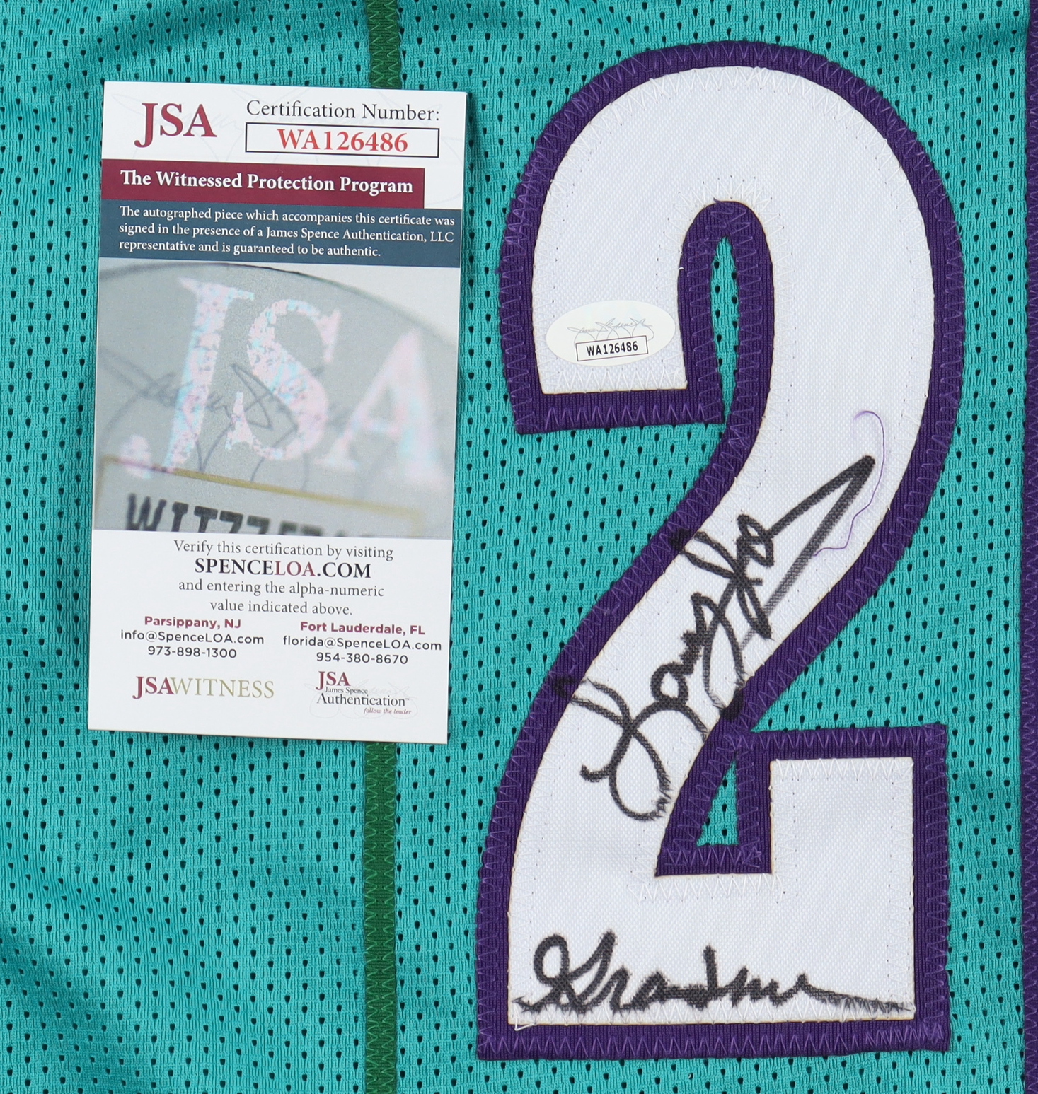 Larry Johnson Signed Jersey Inscribed "Grandmama" (JSA) at PristineAuction.com Larry Johnson Signed Jersey Inscribed "Grandmama" (JSA) at PristineAuction.com