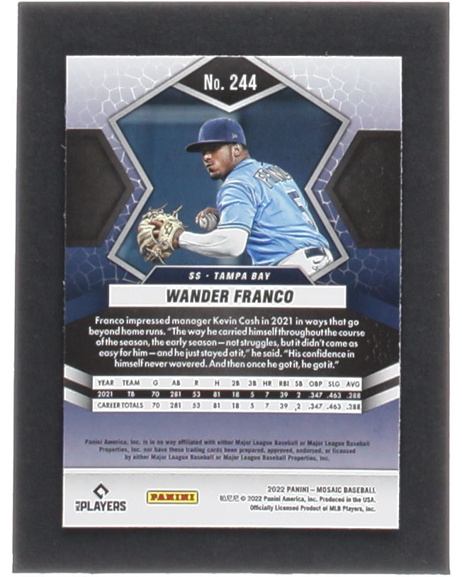 Wander Franco 2022 Panini Mosaic #244 RC at PristineAuction.com Wander Franco 2022 Panini Mosaic #244 RC at PristineAuction.com
