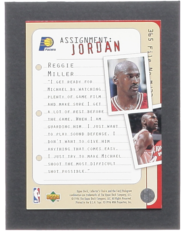 Reggie Miller / Michael Jordan 1996-97 Collector's Choice #365 AJ at PristineAuction.com Reggie Miller / Michael Jordan 1996-97 Collector's Choice #365 AJ at PristineAuction.com