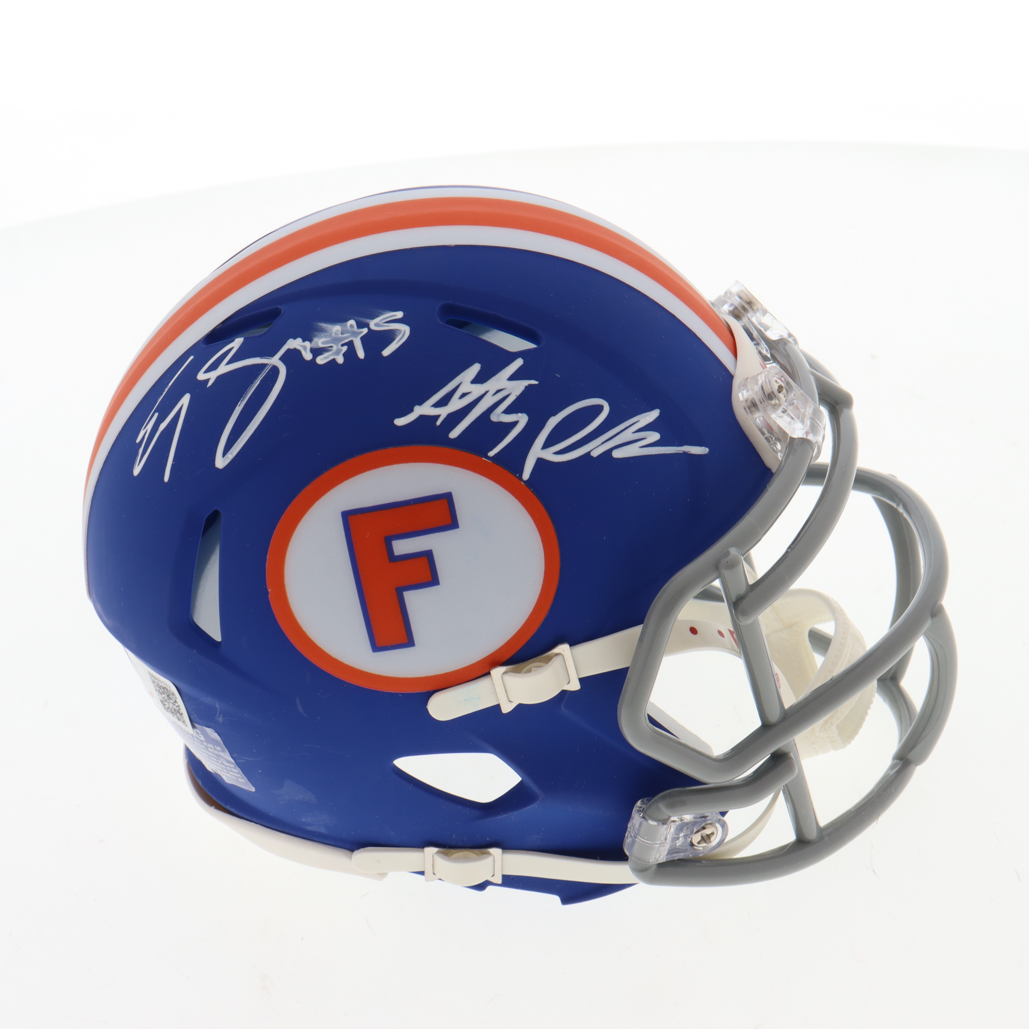 Emory Jones & Anthony Richardson Signed Florida Gators Speed Mini Helmet (Beckett) at PristineAuction.com Emory Jones & Anthony Richardson Signed Florida Gators Speed Mini Helmet (Beckett) at PristineAuction.com