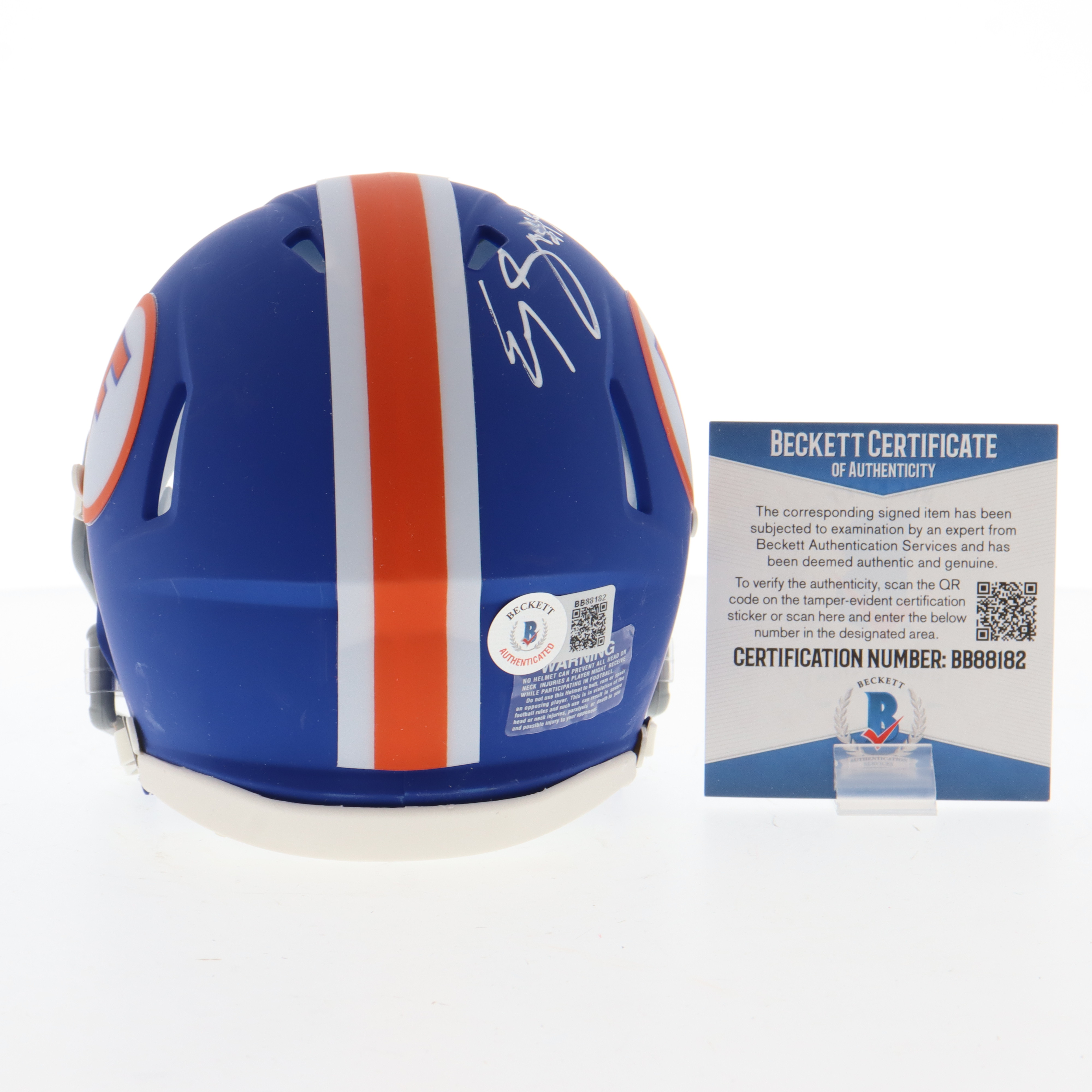 Emory Jones & Anthony Richardson Signed Florida Gators Speed Mini Helmet (Beckett) at PristineAuction.com Emory Jones & Anthony Richardson Signed Florida Gators Speed Mini Helmet (Beckett) at PristineAuction.com