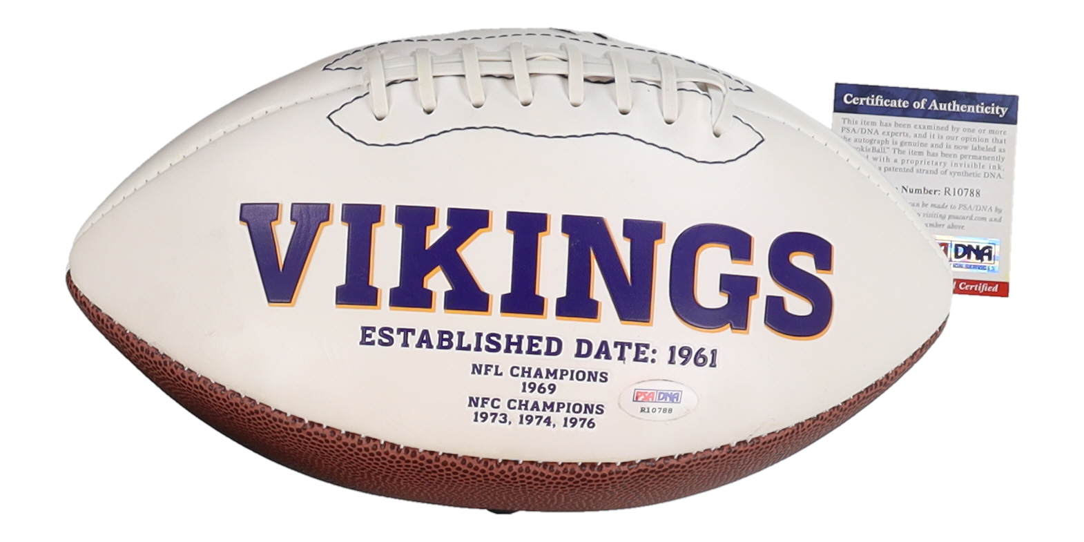 Jarius Wright Signed Vikings Logo Football Inscribed "Go Vikes" (PSA) at PristineAuction.com Jarius Wright Signed Vikings Logo Football Inscribed "Go Vikes" (PSA) at PristineAuction.com