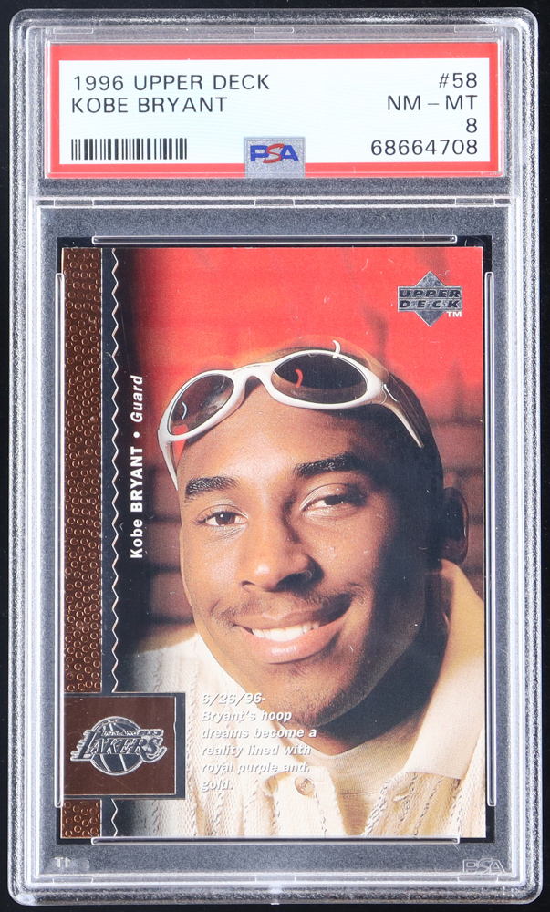 Kobe Bryant 1996-97 Upper Deck #58 RC (PSA 8) at PristineAuction.com Kobe Bryant 1996-97 Upper Deck #58 RC (PSA 8) at PristineAuction.com