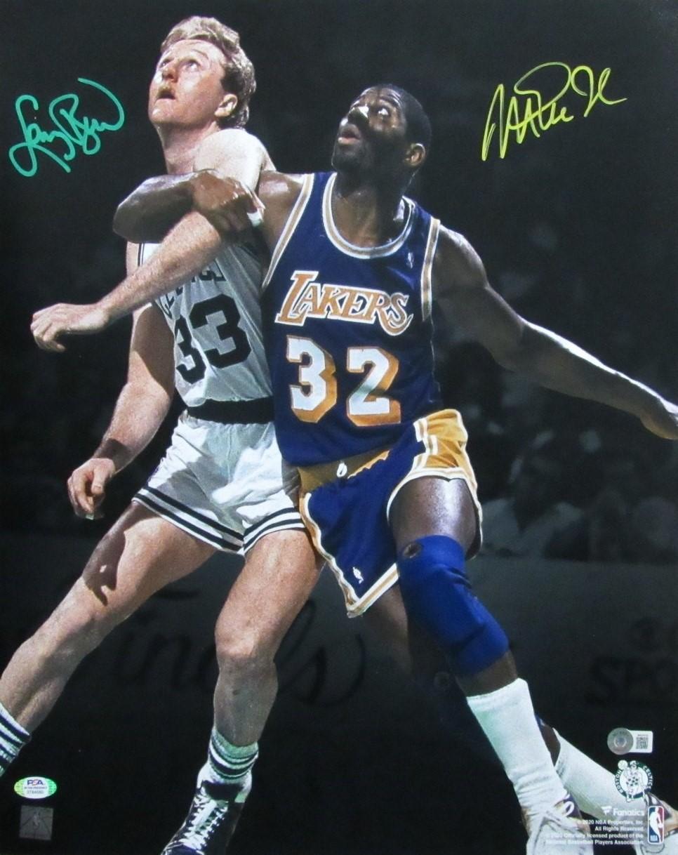 Larry Bird & Magic Johnson Signed 16x20 Photo (Beckett & PSA) at PristineAuction.com Larry Bird & Magic Johnson Signed 16x20 Photo (Beckett & PSA) at PristineAuction.com