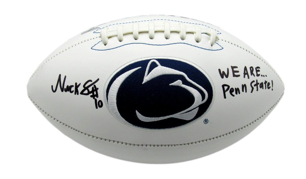 Nick Singleton Signed Penn State Nittany Lions Logo Football Inscribed "We Are... Penn State!" (Fanatics) at PristineAuction.com Nick Singleton Signed Penn State Nittany Lions Logo Football Inscribed "We Are... Penn State!" (Fanatics) at PristineAuction.com