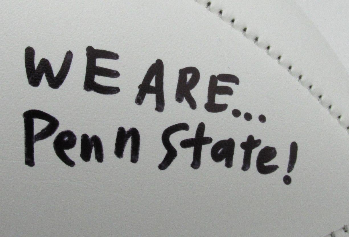 Nick Singleton Signed Penn State Nittany Lions Logo Football Inscribed "We Are... Penn State!" (Fanatics) at PristineAuction.com Nick Singleton Signed Penn State Nittany Lions Logo Football Inscribed "We Are... Penn State!" (Fanatics) at PristineAuction.com