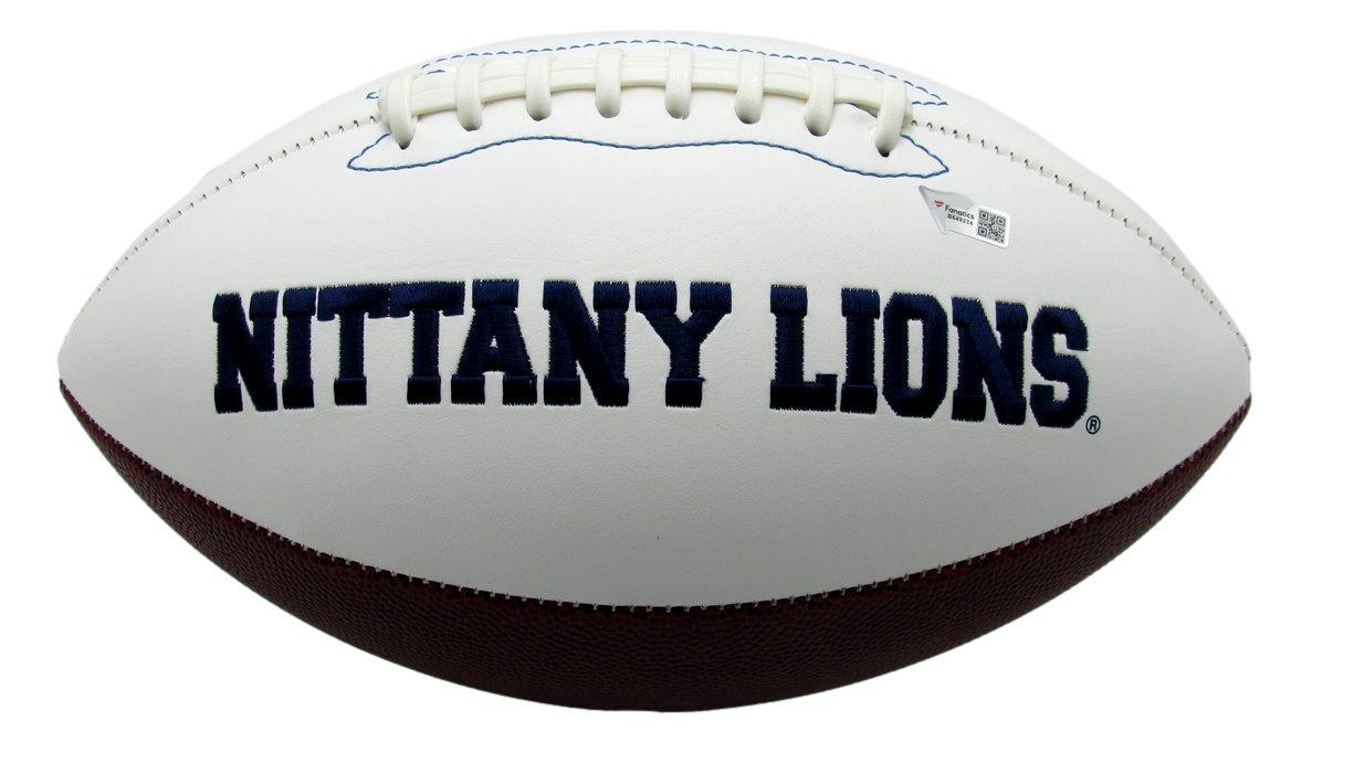Nick Singleton Signed Penn State Nittany Lions Logo Football Inscribed "We Are... Penn State!" (Fanatics) at PristineAuction.com Nick Singleton Signed Penn State Nittany Lions Logo Football Inscribed "We Are... Penn State!" (Fanatics) at PristineAuction.com