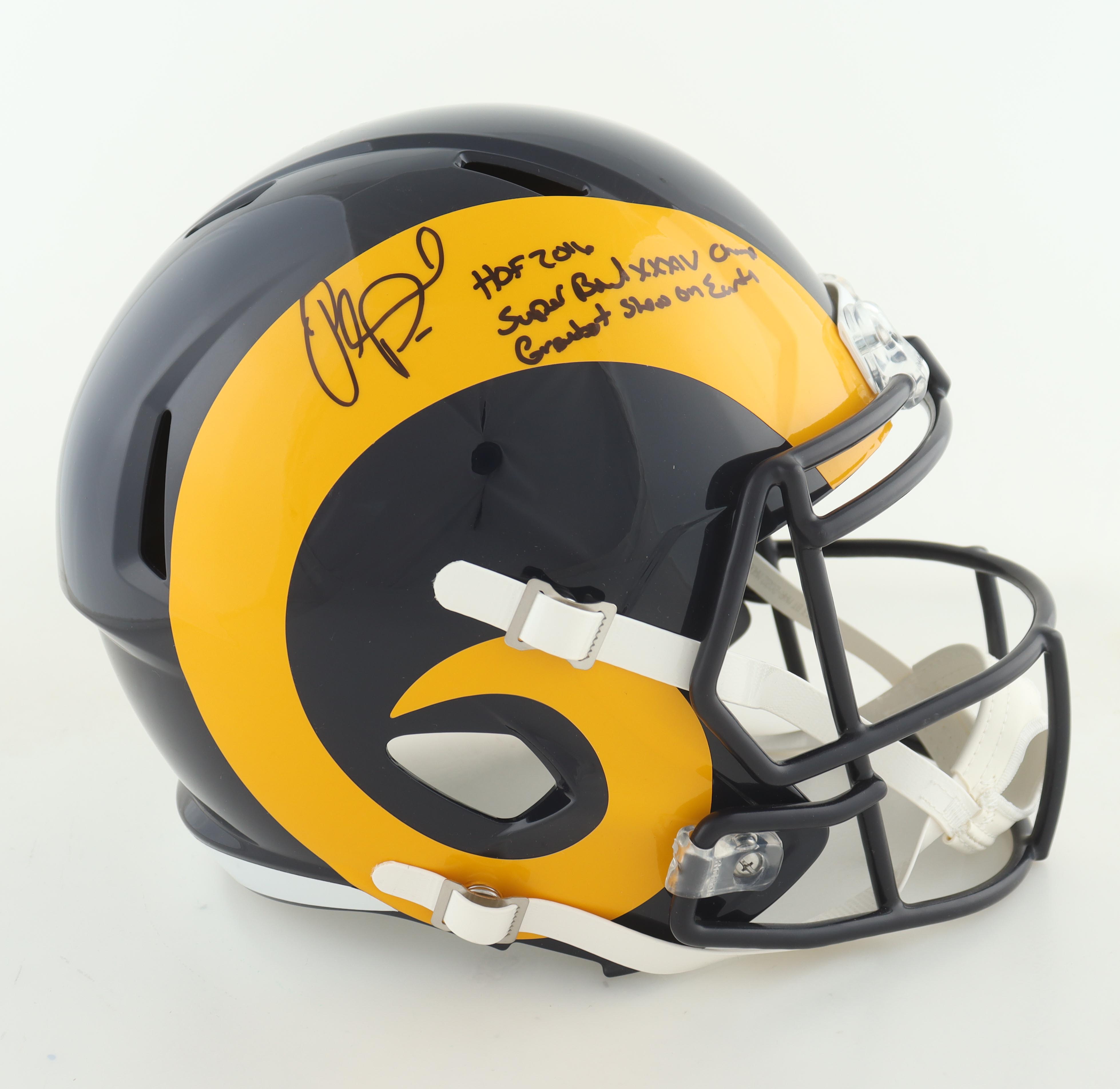 Orlando Pace Signed Rams Full-Size Speed Helmet Inscribed "HOF 2016, Super Bowl XXXIV Champ, Greatest Show on Earth" (Playball Ink) at PristineAuction.com Orlando Pace Signed Rams Full-Size Speed Helmet Inscribed "HOF 2016, Super Bowl XXXIV Champ, Greatest Show on Earth" (Playball Ink) at PristineAuction.com