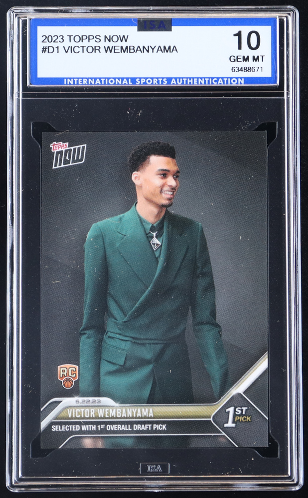 Victor Wembanyama 2023 Topps Now #D1 RC (ISA 10) at PristineAuction.com Victor Wembanyama 2023 Topps Now #D1 RC (ISA 10) at PristineAuction.com