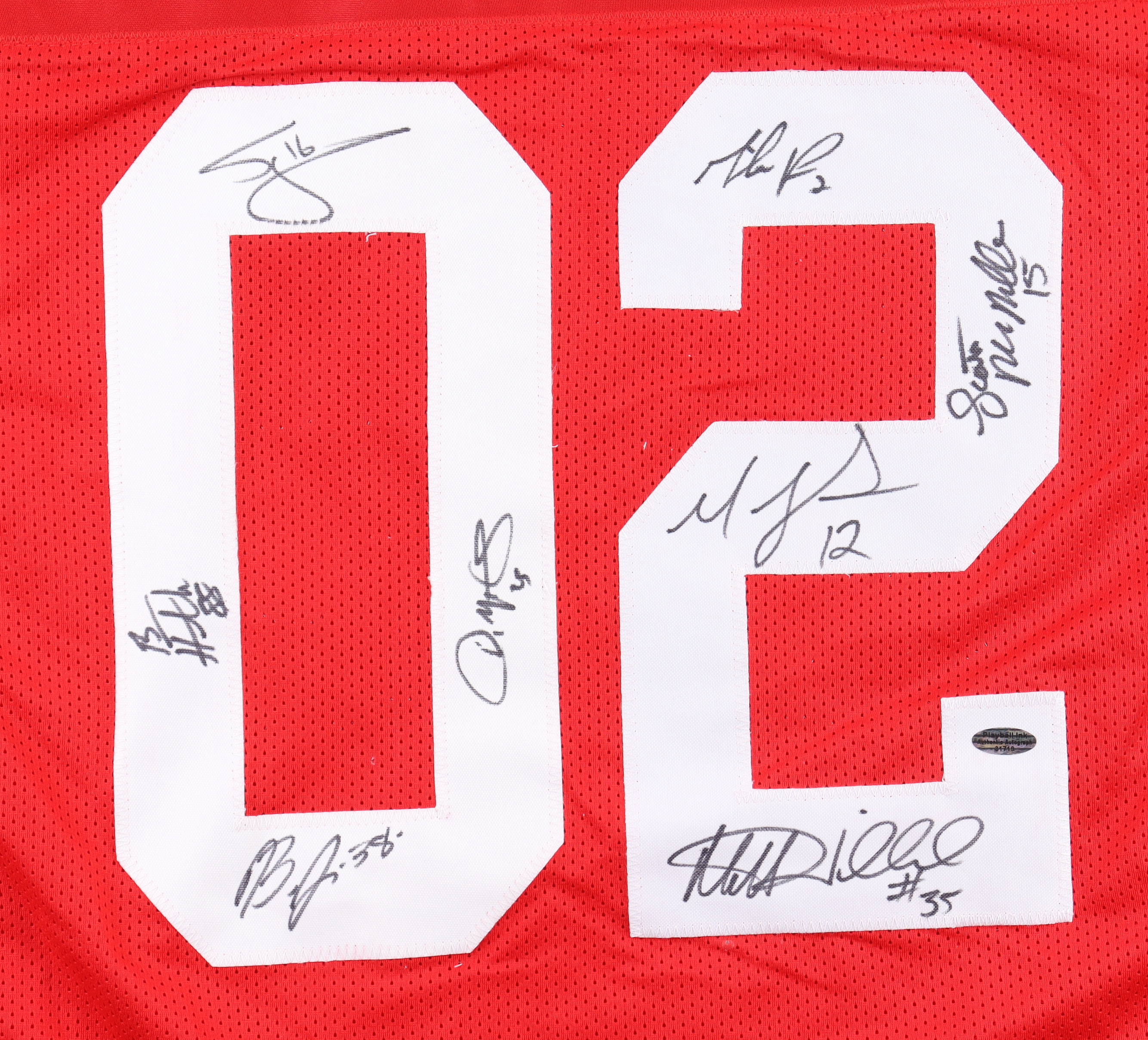 "2002 National Champions" Jersey Signed by (8) with Branden Joe, Donnie Nickey, Ben Hartsock, Craig Krenzel (Playball Ink) at PristineAuction.com "2002 National Champions" Jersey Signed by (8) with Branden Joe, Donnie Nickey, Ben Hartsock, Craig Krenzel (Playball Ink) at PristineAuction.com