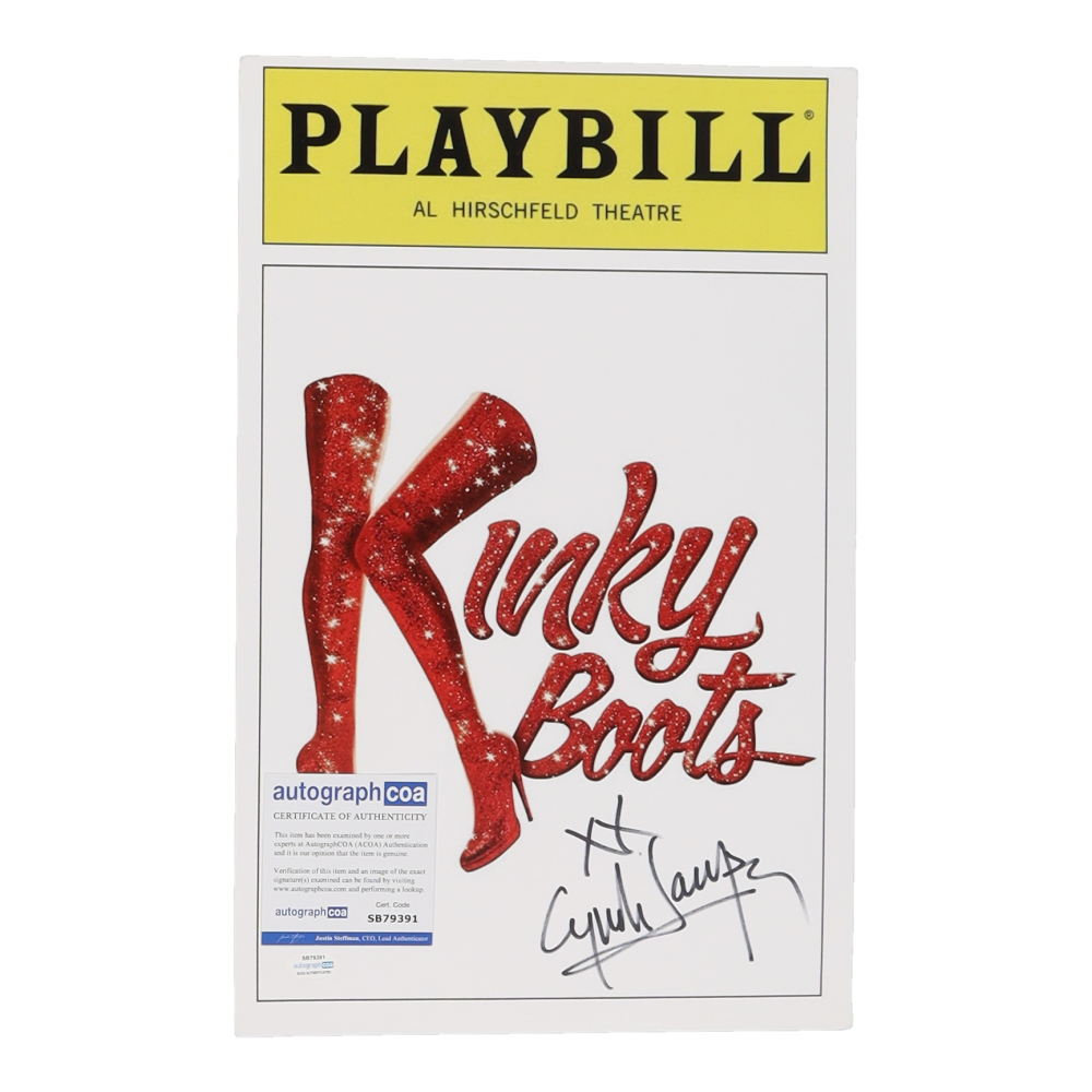 Cyndi Lauper Signed "Kinky Boots" 11x17 Photo Inscribed "XX" (ACOA