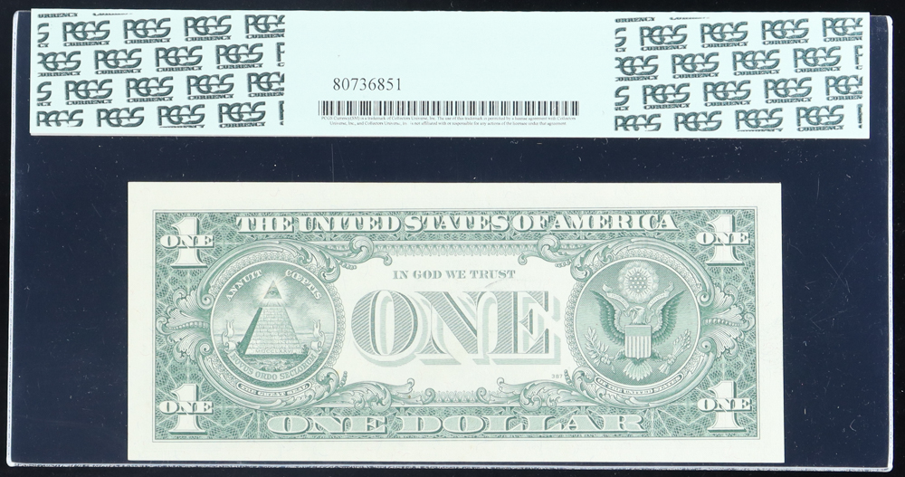 1957-B U.S. $1 Silver Certificate - The Rickey Collection (PCGS CHOICE ABOUT NEW 55PPQ) at PristineAuction.com 1957-B U.S. $1 Silver Certificate - The Rickey Collection (PCGS CHOICE ABOUT NEW 55PPQ) at PristineAuction.com