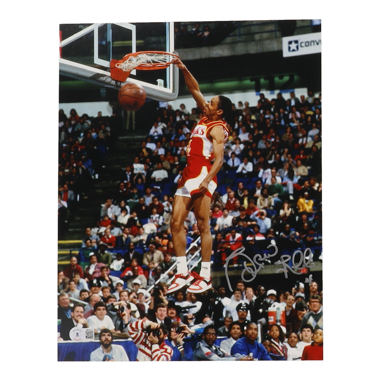 Spud Webb Signed Hawks 11x14 Photo (Beckett) at PristineAuction.com Spud Webb Signed Hawks 11x14 Photo (Beckett) at PristineAuction.com