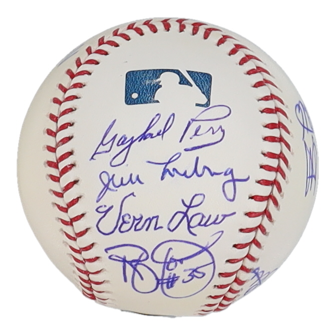 Cy Young Winners Signed OML Baseball with (11) Gaylord Perry, Mike McCormick, Jim Perry, Randy Jones, Jack McDowell (JPS&RSP) at PristineAuction.com Cy Young Winners Signed OML Baseball with (11) Gaylord Perry, Mike McCormick, Jim Perry, Randy Jones, Jack McDowell (JPS&RSP) at PristineAuction.com